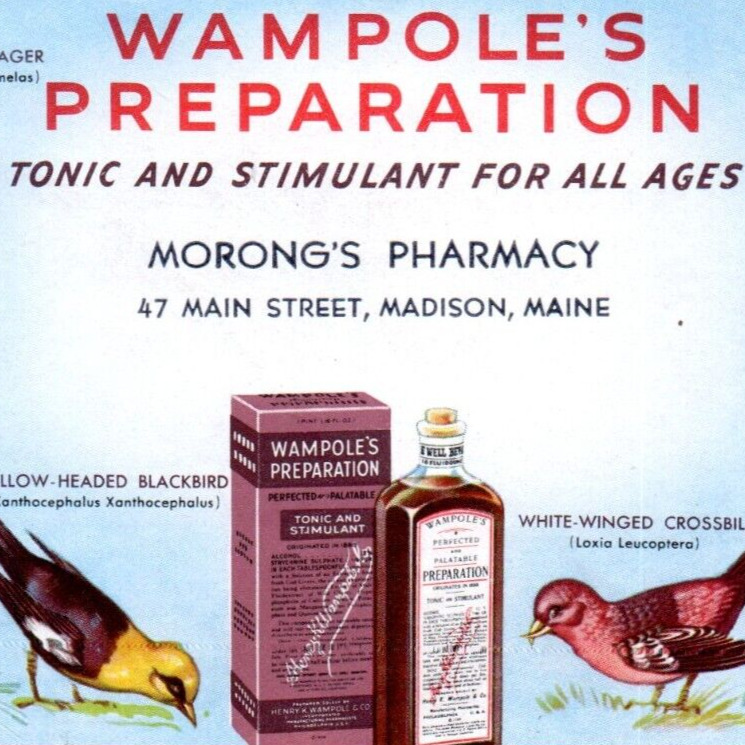 c.1940 Wampole\'s Preparation Tonic Ad Ink Blotter Bird Series #2 Quack Medicine