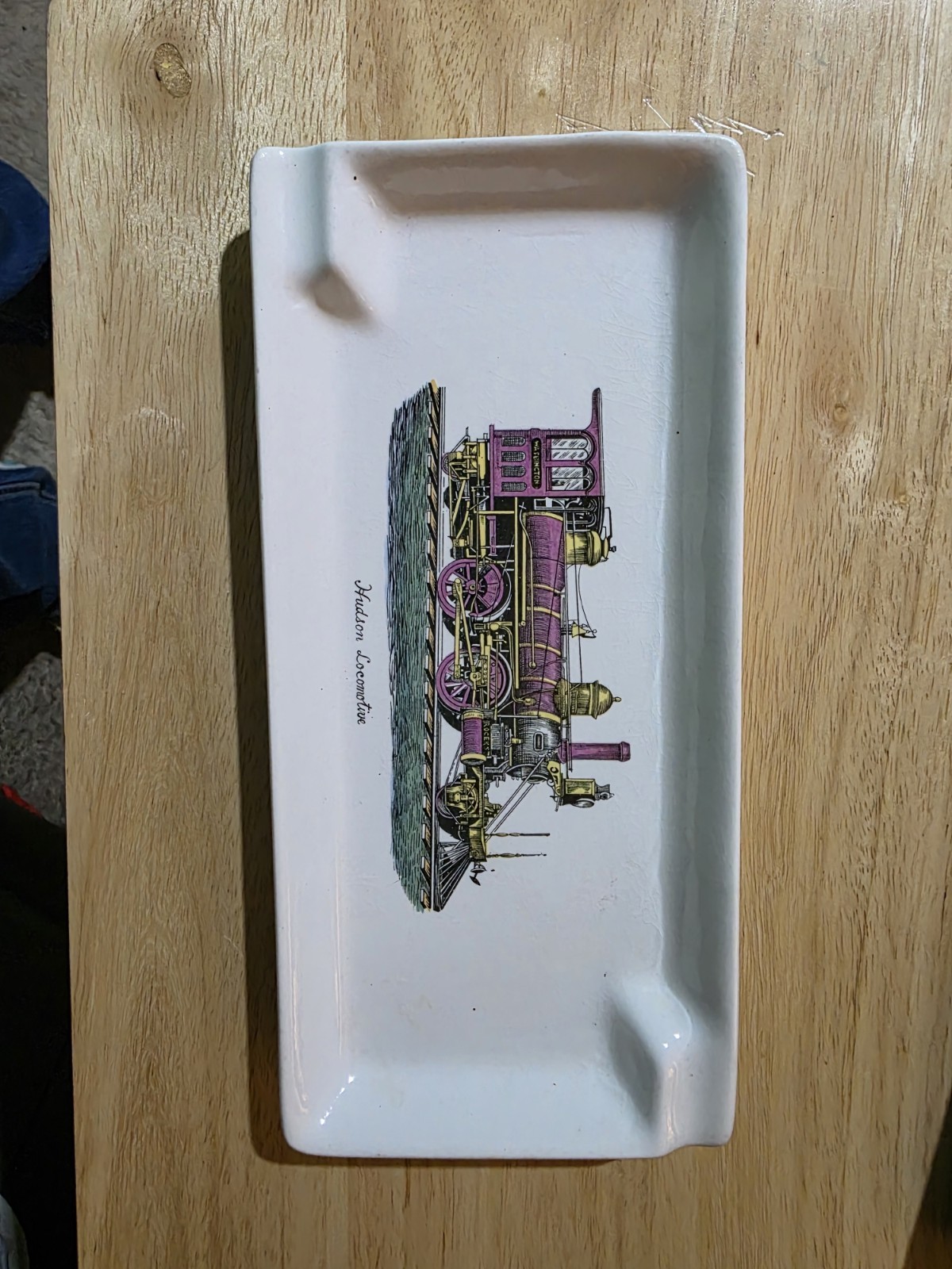 Vintage 1950s Hudson Locomotive Train Ceramic Ashtray – Mid-Century Railroadiana