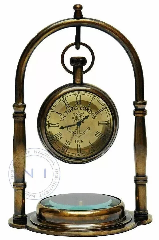 Glorious Vintage Brass Desk Table Antique Brass Nautical Clock Gift Women\'s Glorious Vintage Brass Desk Table Antique Brass Nautical Clock Gift Women\'s