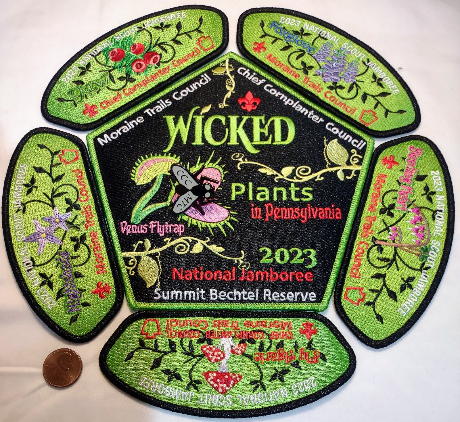 BSA MORAINE TRAILS CHIEF CORNPLANTER OA 168 2023 JAMBOREE7-PATCH WICKED w/ PIN