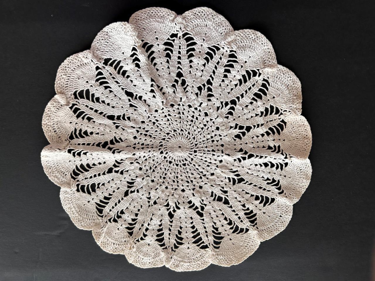 Vintage hand crocheted doily 15\