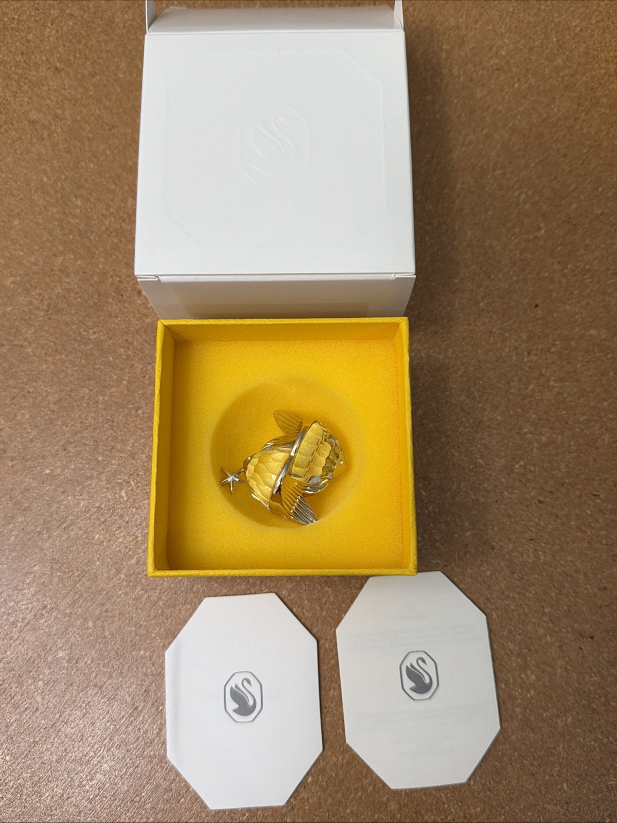 Swarovski Crystal Zodiac Pisces Figurine Gold Tone 5670304 NEW