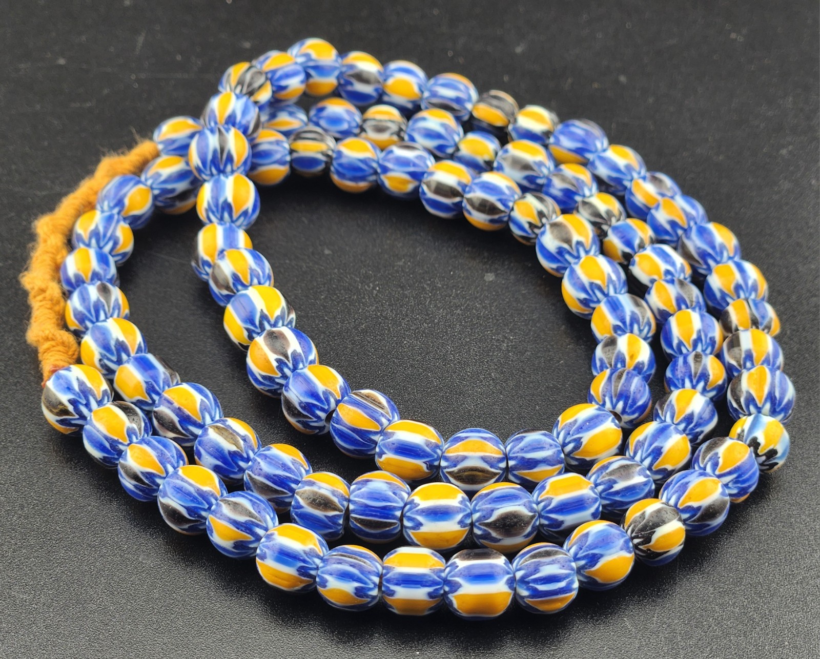 Vintage Venetian Style Chevron Beads 8mm Beautiful String Vintage Venetian Style Chevron Beads 8mm Beautiful String