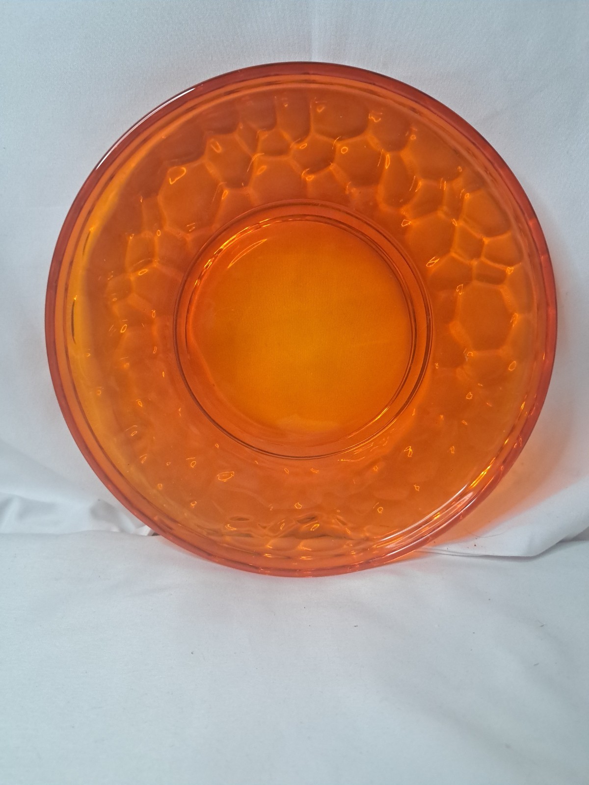 1960’s Fostoria MCM Flame Orange Pebble Beach Luncheon Plate 7.75 1960’s Fostoria MCM Flame Orange Pebble Beach Luncheon Plate 7.75
