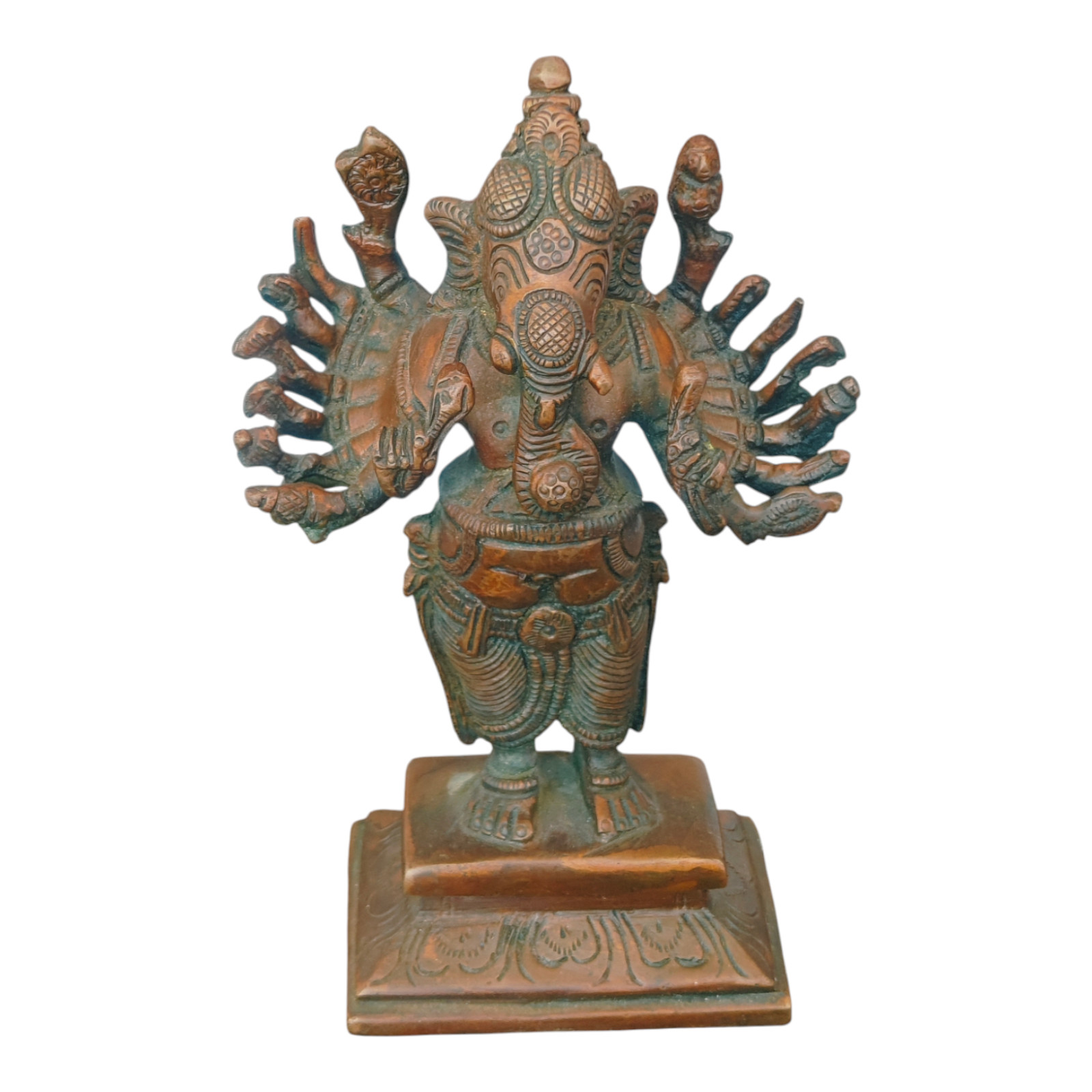 Antique or Vintage Look Handcrafted Brass Ganesh Figure \\ Statue ,  Collectible