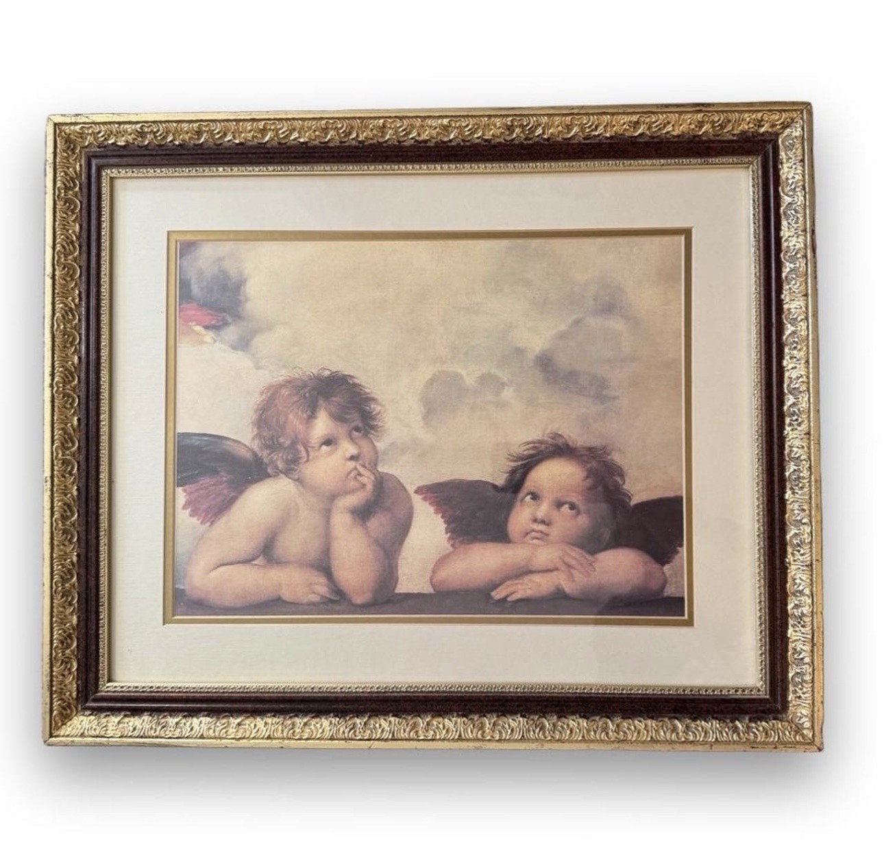Vintage Two Winged Angels 90s Wall Art  Frames 
