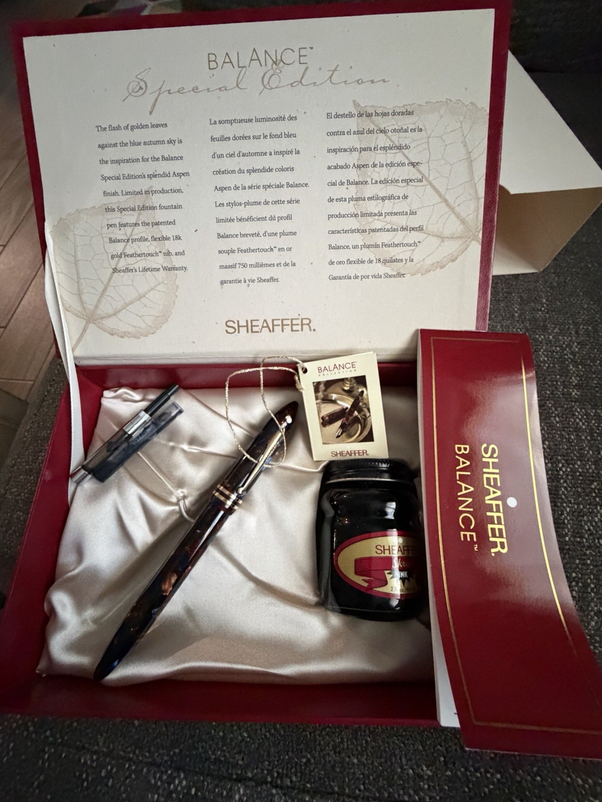 Sheaffer Balance Special Edition Aspen 878-0 Fountain Pen M 18K Feathertouch,Ink