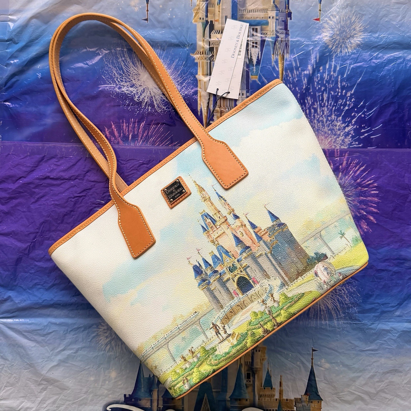 2026 WDW Cinderella Castle 55th Anniversary Dooney & Bourke Tote Bag NWT