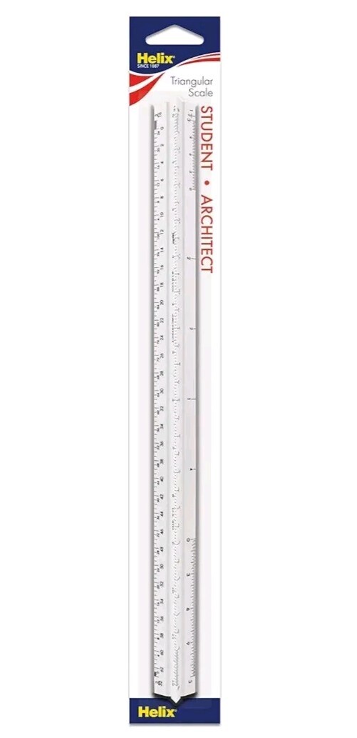 Architect's Triangular Scale New Helix Student 12 Inch 30cm Architect's Triangular Scale New Helix Student 12 Inch 30cm