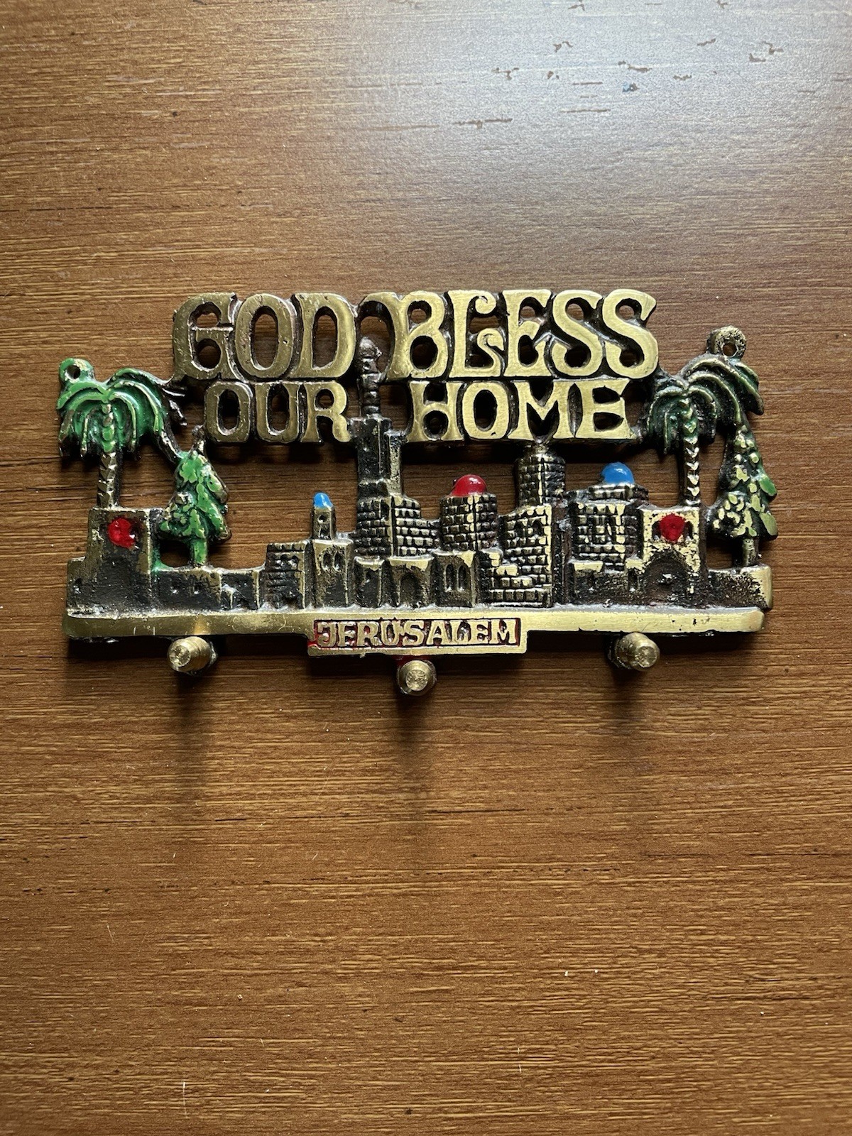 Vintage Wainberg Jerusalem God Bless Our Home Key Holder 5 Vintage Wainberg Jerusalem God Bless Our Home Key Holder 5