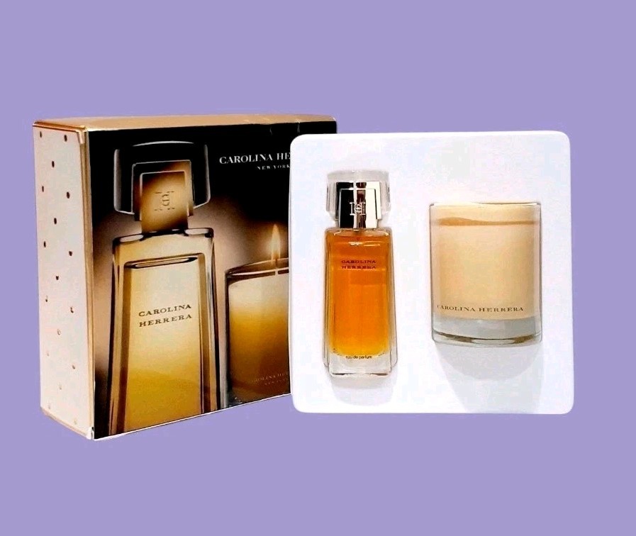 Rare Carolina Herrera 1.7 oz Eau de Parfum & 6.3 oz Scented Candle Set SEE DESCR