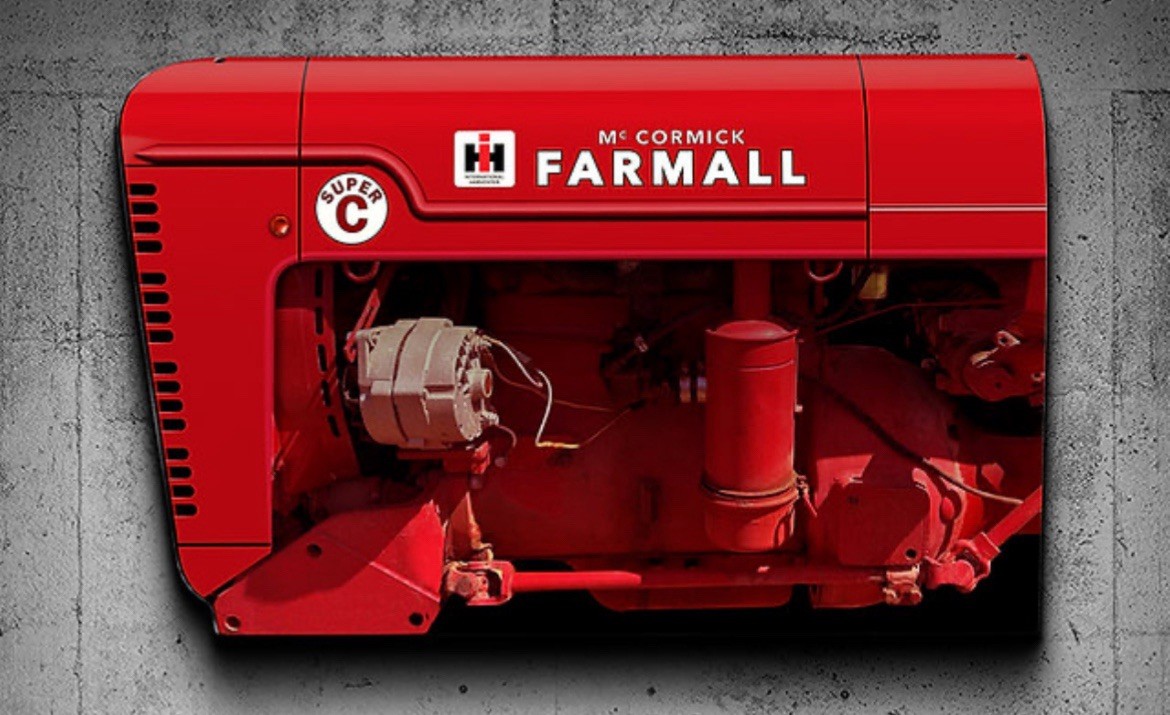 Wow Curved International Farmall model Super C Tractor Farm 3D Sign Wow Curved International Farmall model Super C Tractor Farm 3D Sign