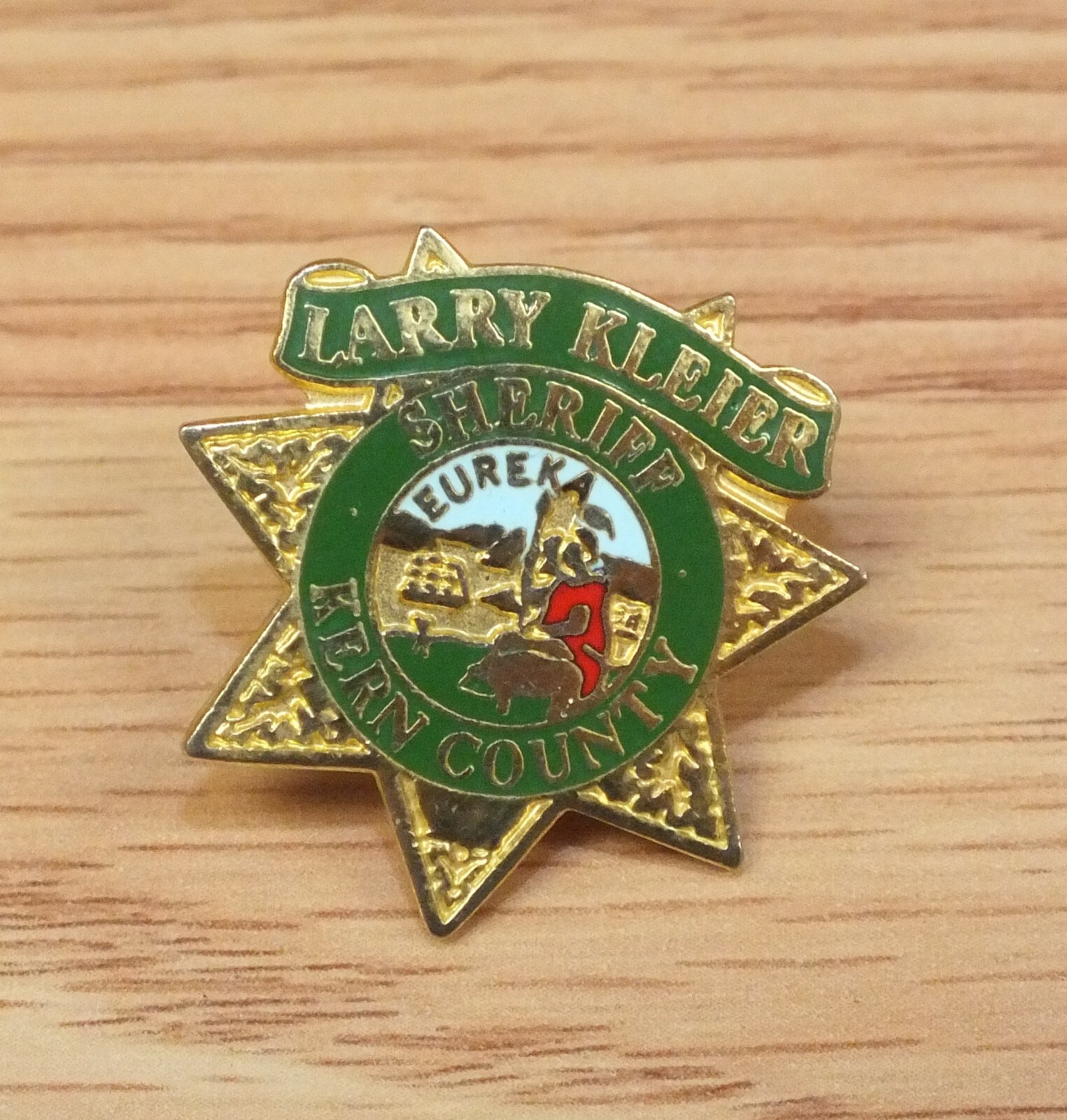 Vintage Larry Kleier Sherriff Kern County Collectible Star Style Pin / Lapel