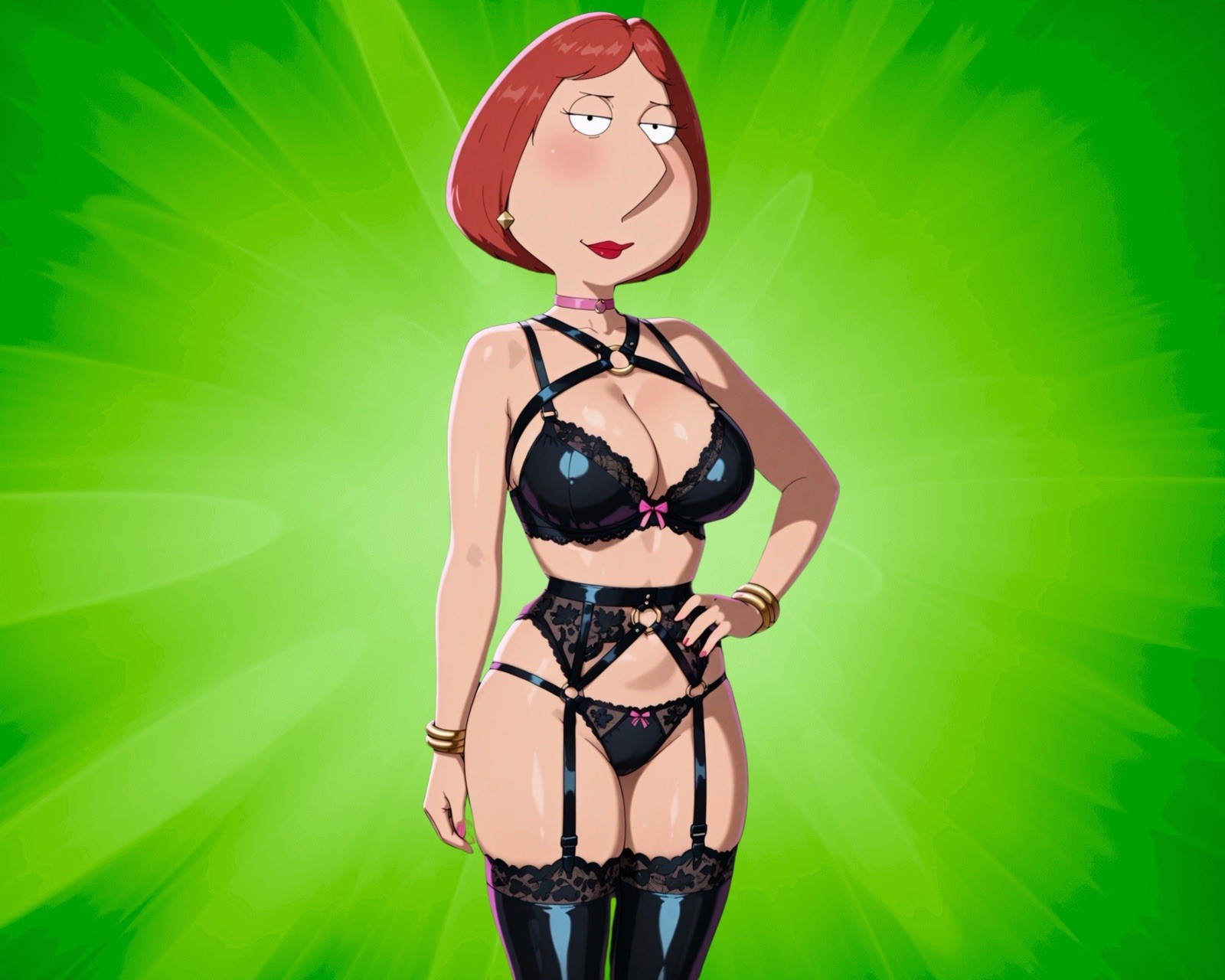 Lois Griffin Waifu Sticker, Cartoon NSFW sticker 5in- Black Lingerie Lois Griffin Waifu Sticker, Cartoon NSFW sticker 5in- Black Lingerie