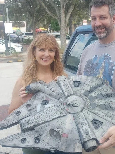STAR WARS Millennium Falcon Prop Big Beautiful ship Free Stand or hang display STAR WARS Millennium Falcon Prop Big Beautiful ship Free Stand or hang display