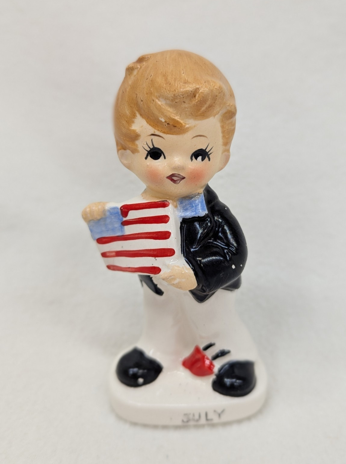 Vintage Price Japan July Boy Figurine American Flag Vintage Price Japan July Boy Figurine American Flag