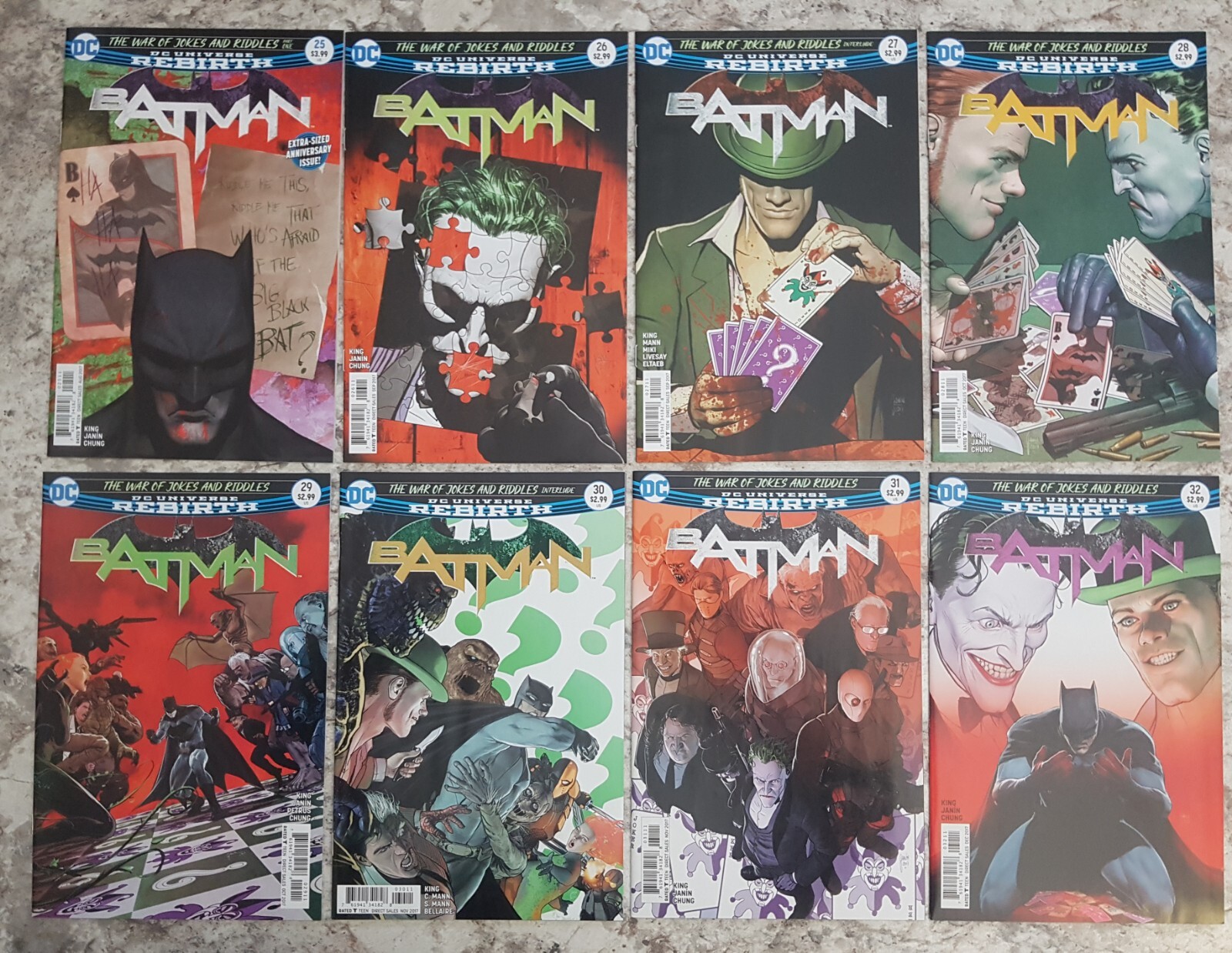 Batman #25-32 The War Of Jokes And Riddles Full Set 1st Print NM- Tom King DC