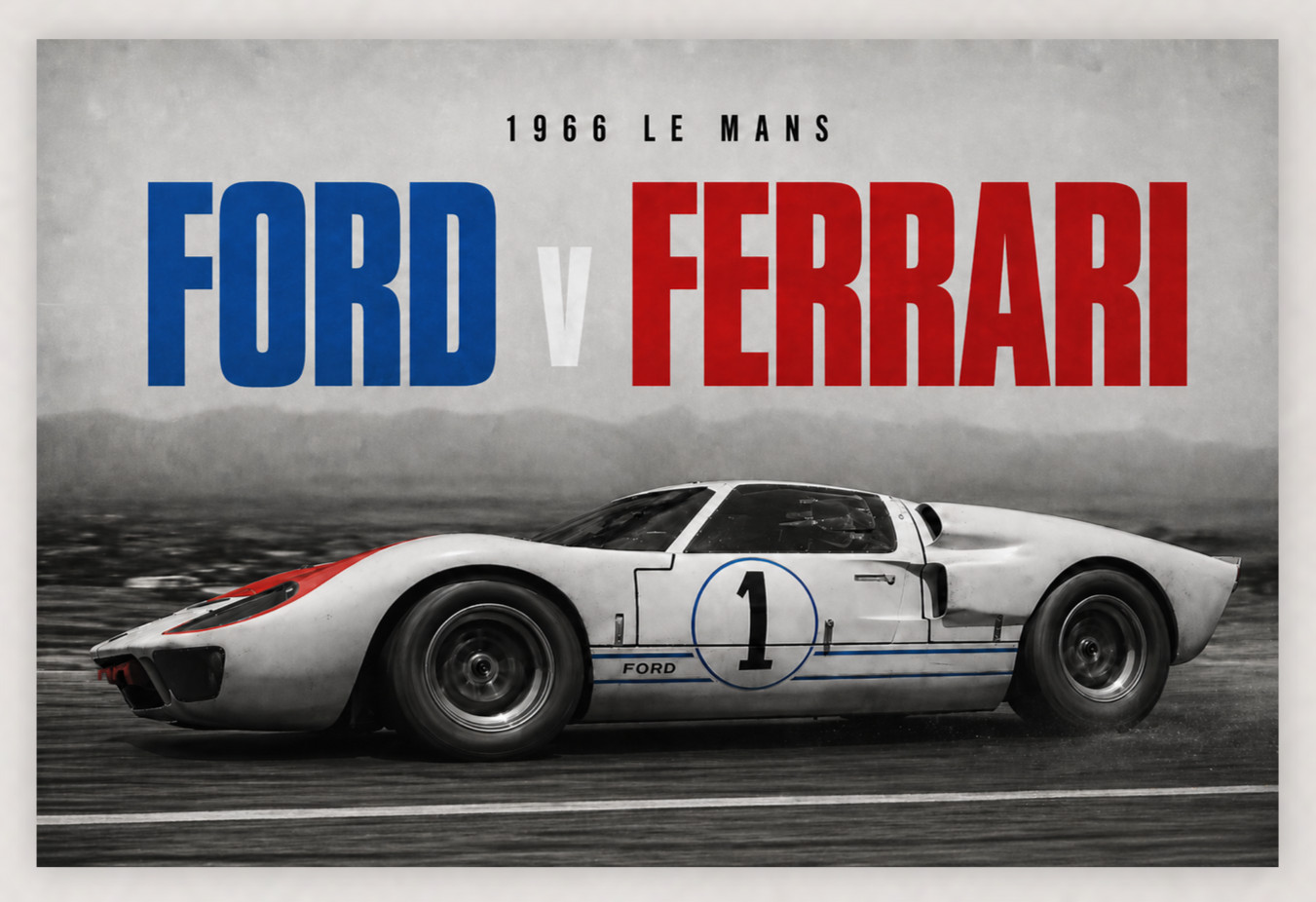 18X12 1966 LE MANS FORD VS FERRARI KEN MILES FORD GT40 POSTER PRINT