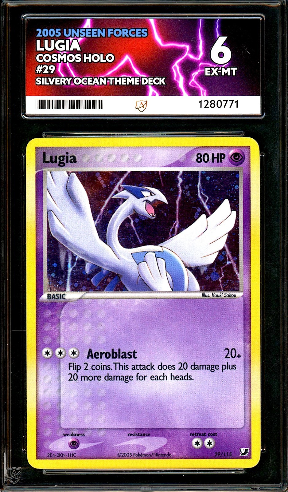 ACE Lugia Cosmos Holo 29/115 ex Unseen Forces Silvery Ocean Deck Pokemon 6 E PSA