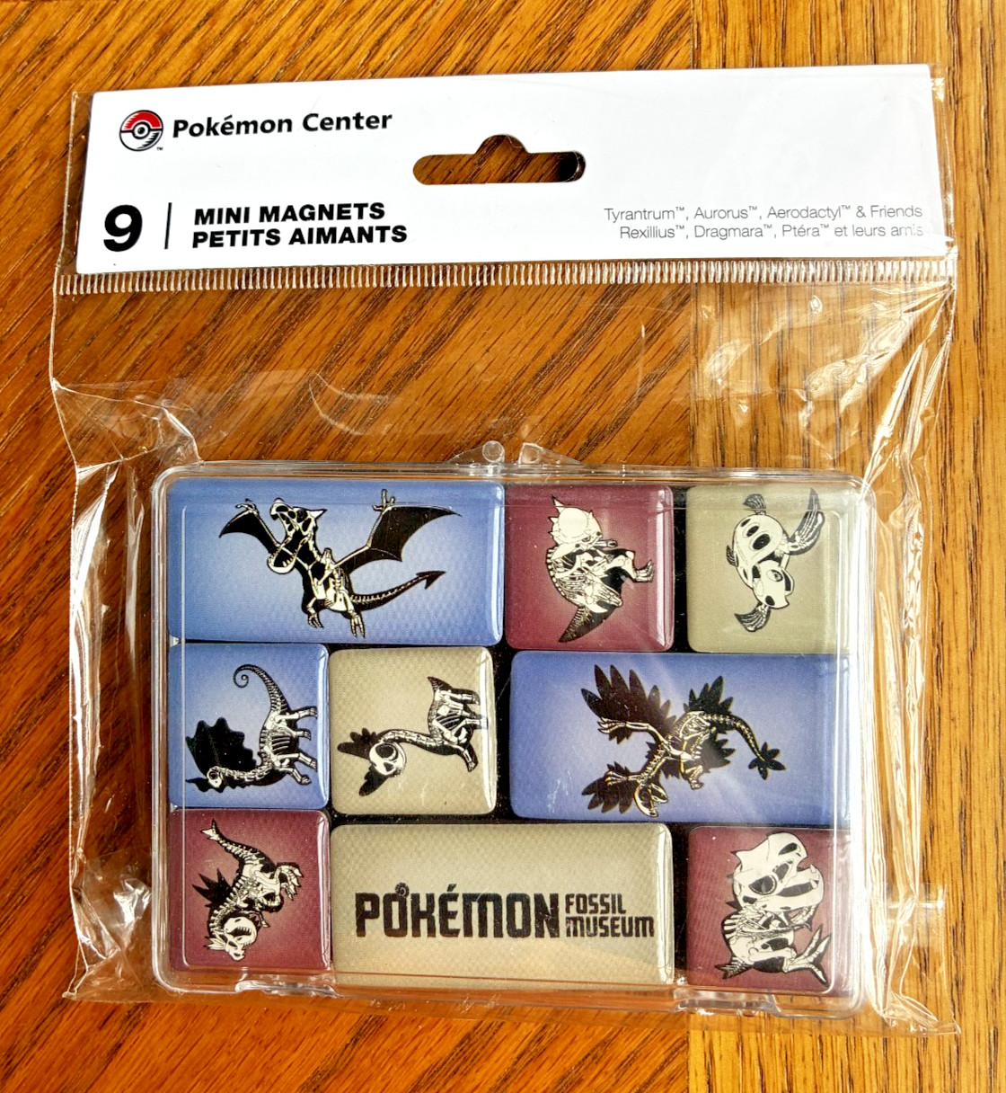 Pokemon Center Skeletons Mini Magnets 9-Pack Pokemon Fossil Museum LMTD EDITION