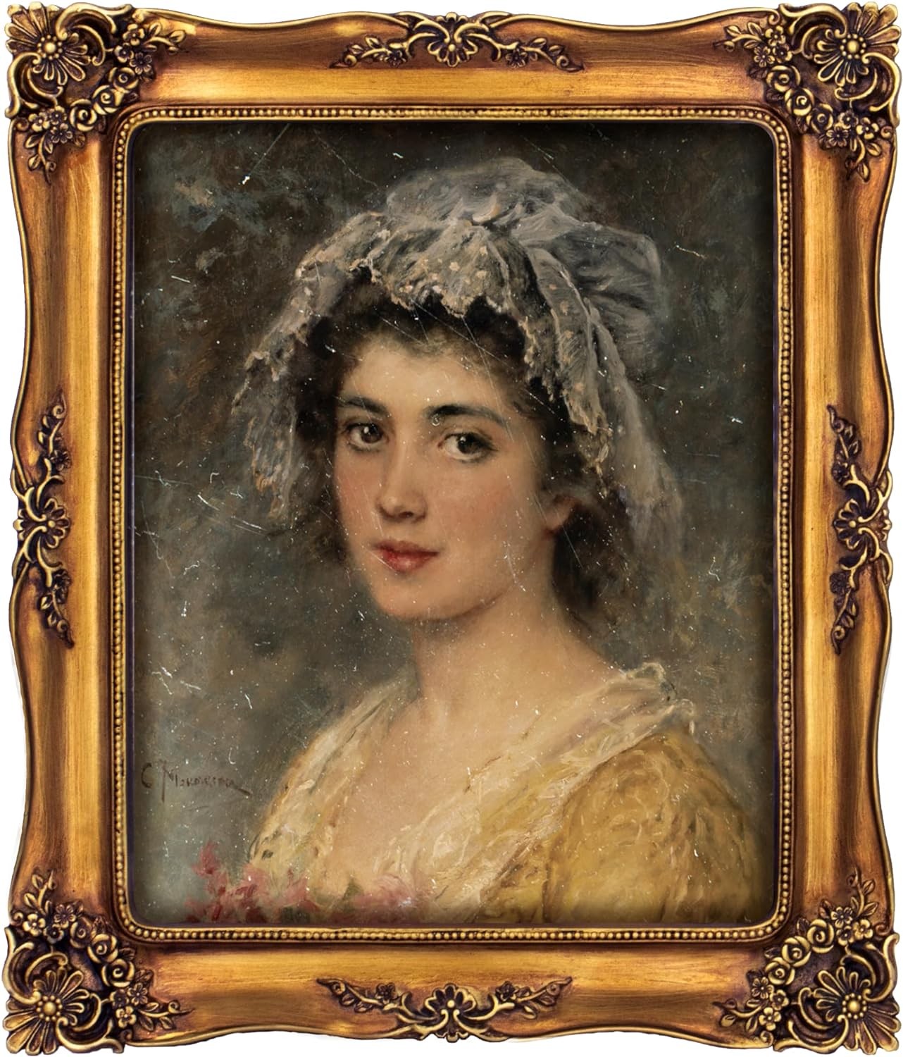 8x10 Vintage Style Picture Frame - Antique Ornate Baroque Motif Picture Frame 8x10 Vintage Style Picture Frame - Antique Ornate Baroque Motif Picture Frame