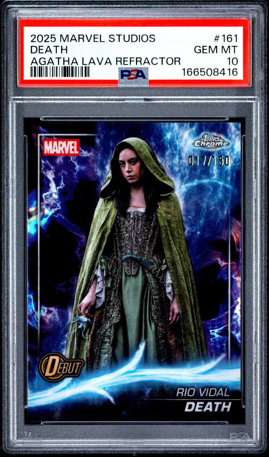 2025 Topps Marvel Studios Chrome Death Agatha Lava Refractor /150 #161 PSA 10