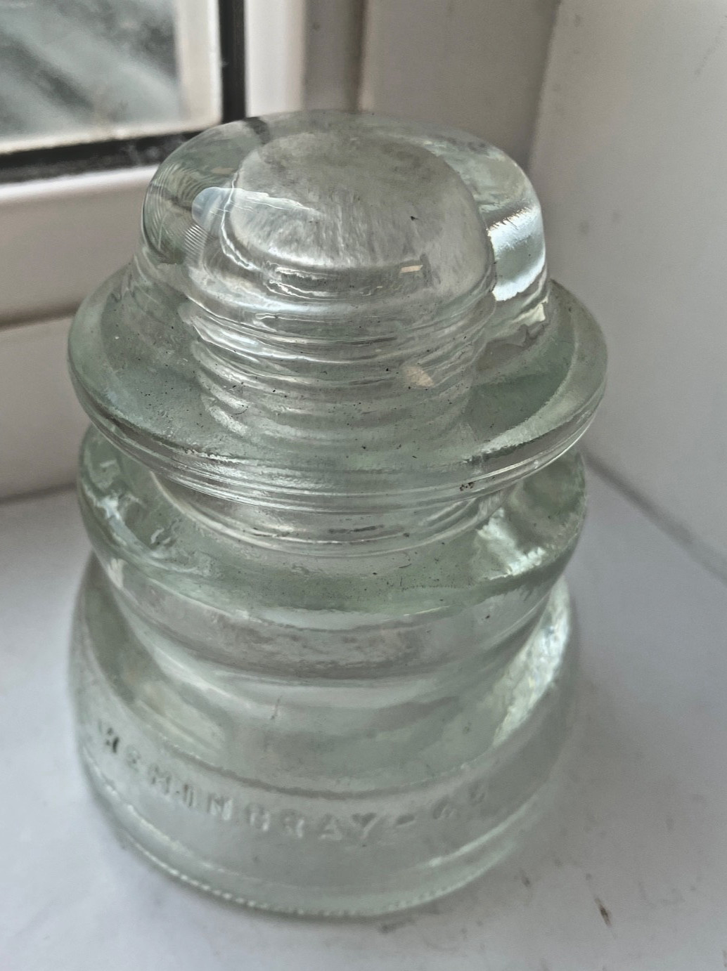 Vintage Hemingray #45 Made in USA 14-54 Clear Glass Insulator. No chips. Os46 Vintage Hemingray #45 Made in USA 14-54 Clear Glass Insulator. No chips. Os46