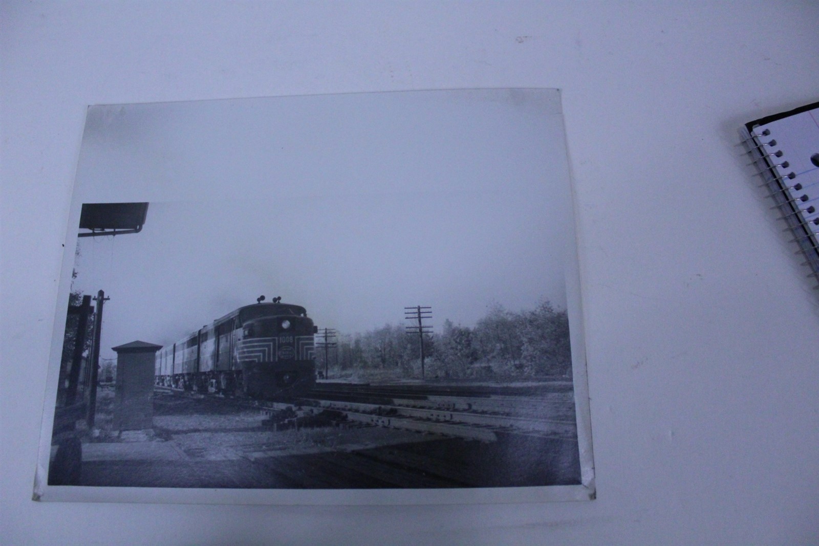  Ca 1950\'s Black & White Photo Steam Engine #1008 NY Central Vintage