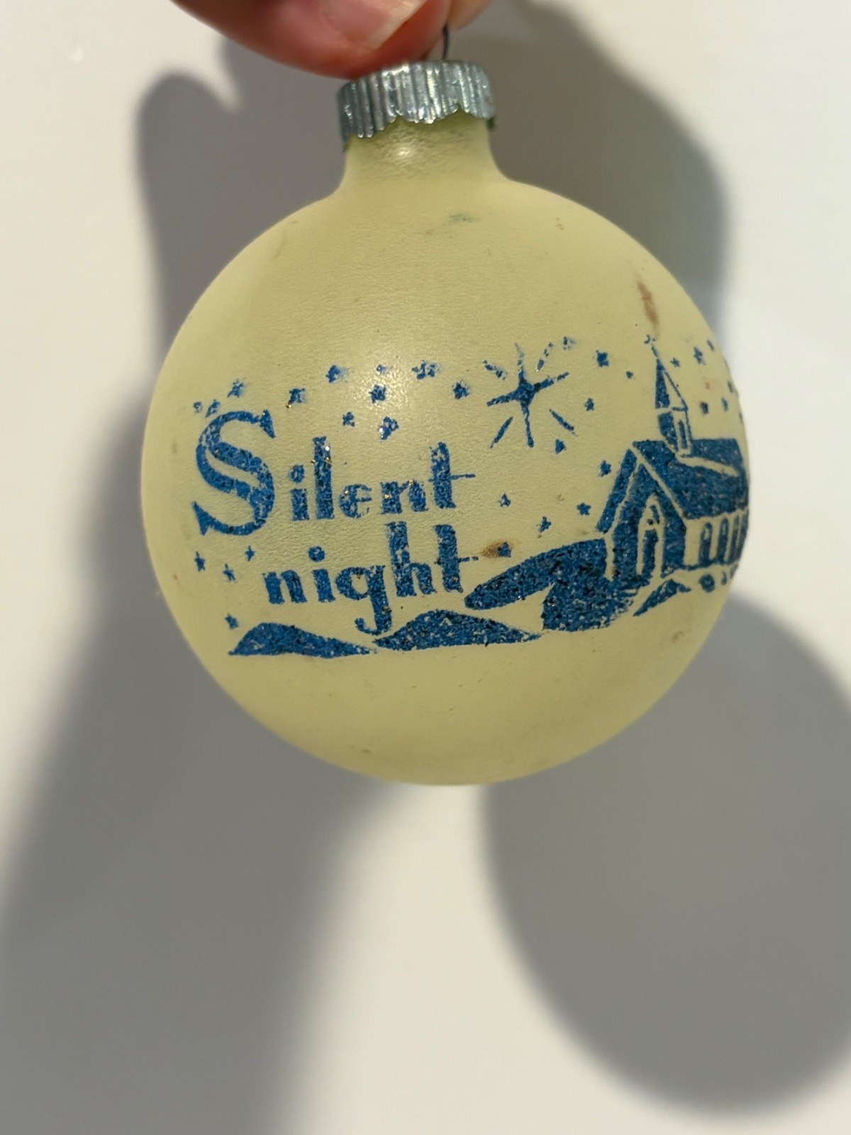 RARE vintage mcm shiny brite glo (glow in the dark) Christmas ornaments
