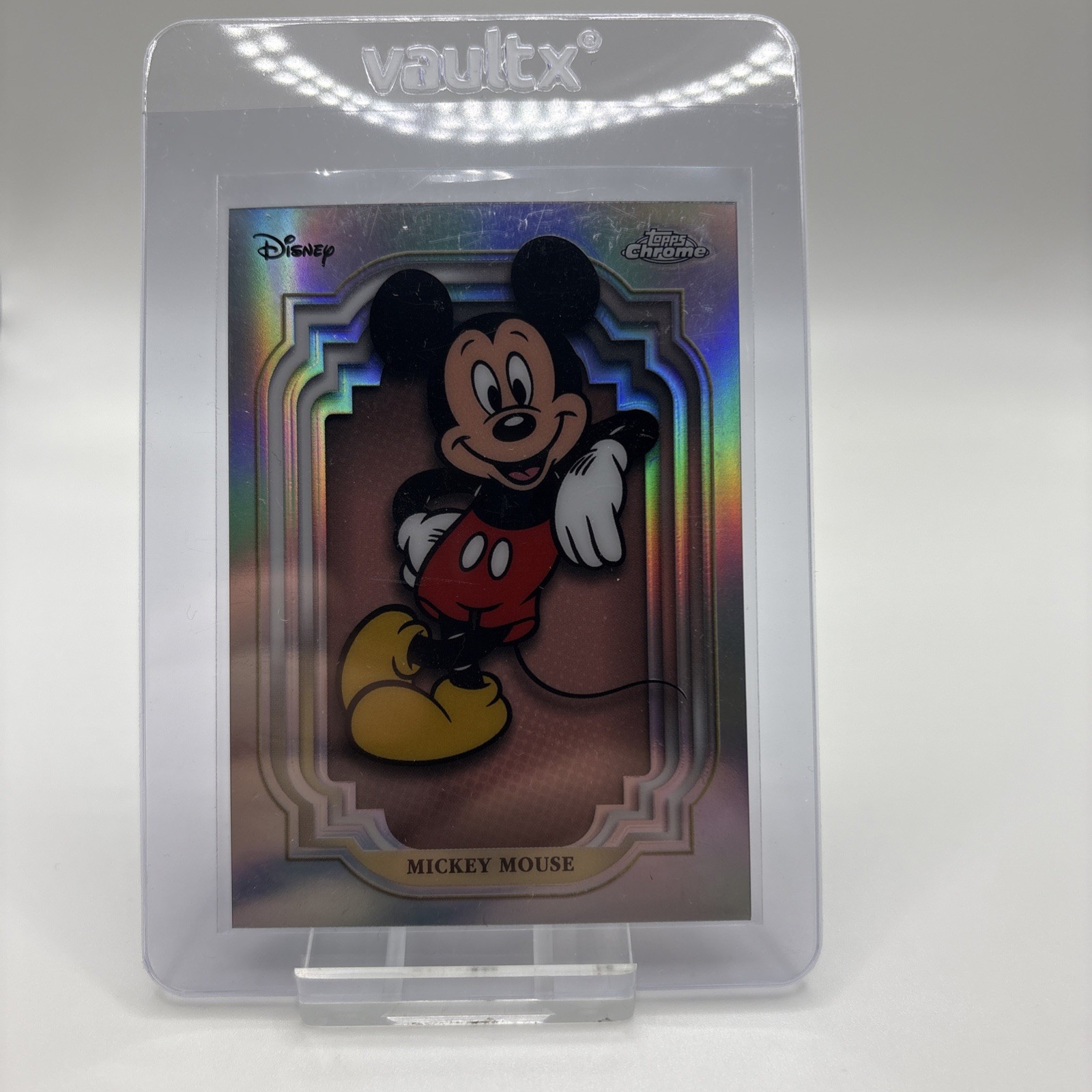 2024 Topps Chrome Disney Mickey Mouse Silver Refractor VERY SHARP 2024 Topps Chrome Disney Mickey Mouse Silver Refractor VERY SHARP
