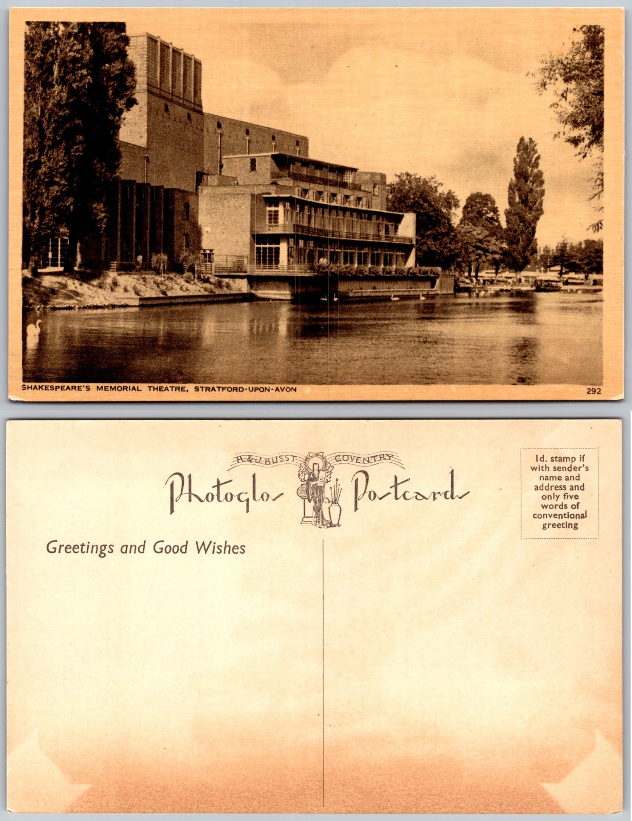 Shakespeare Memorial Theatre Postcard
