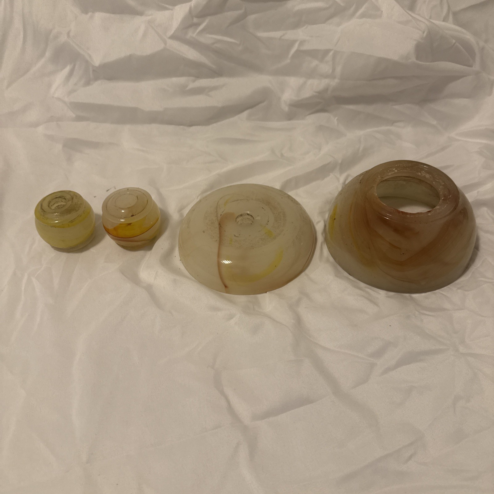 Vintage Swirled Slag Glass Akro Agate *  Table Lamp or Smoke Stand * Parts