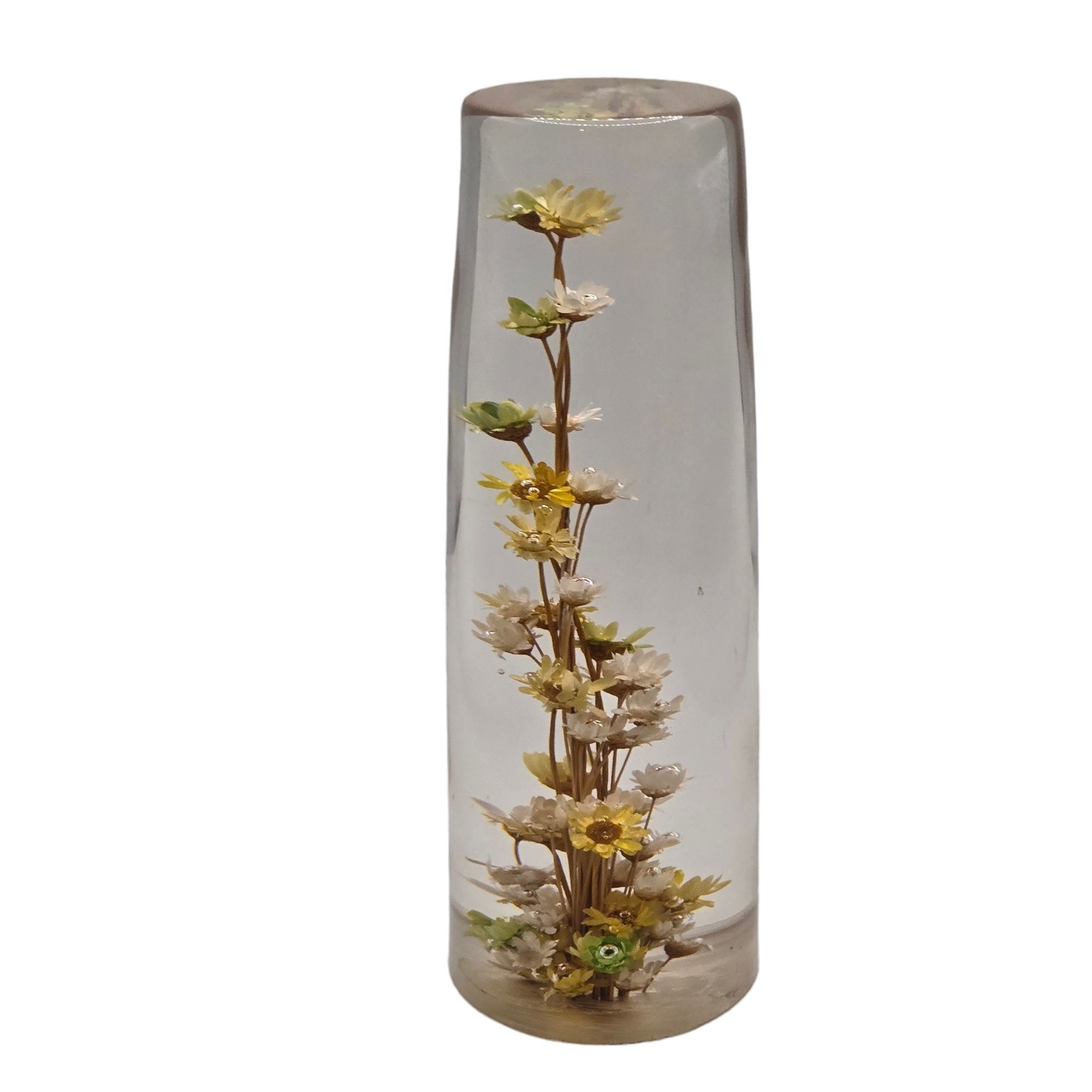 Mid Century Flower Paperweight Floral Handmade  1970s MidCentury Daisyglas MCM