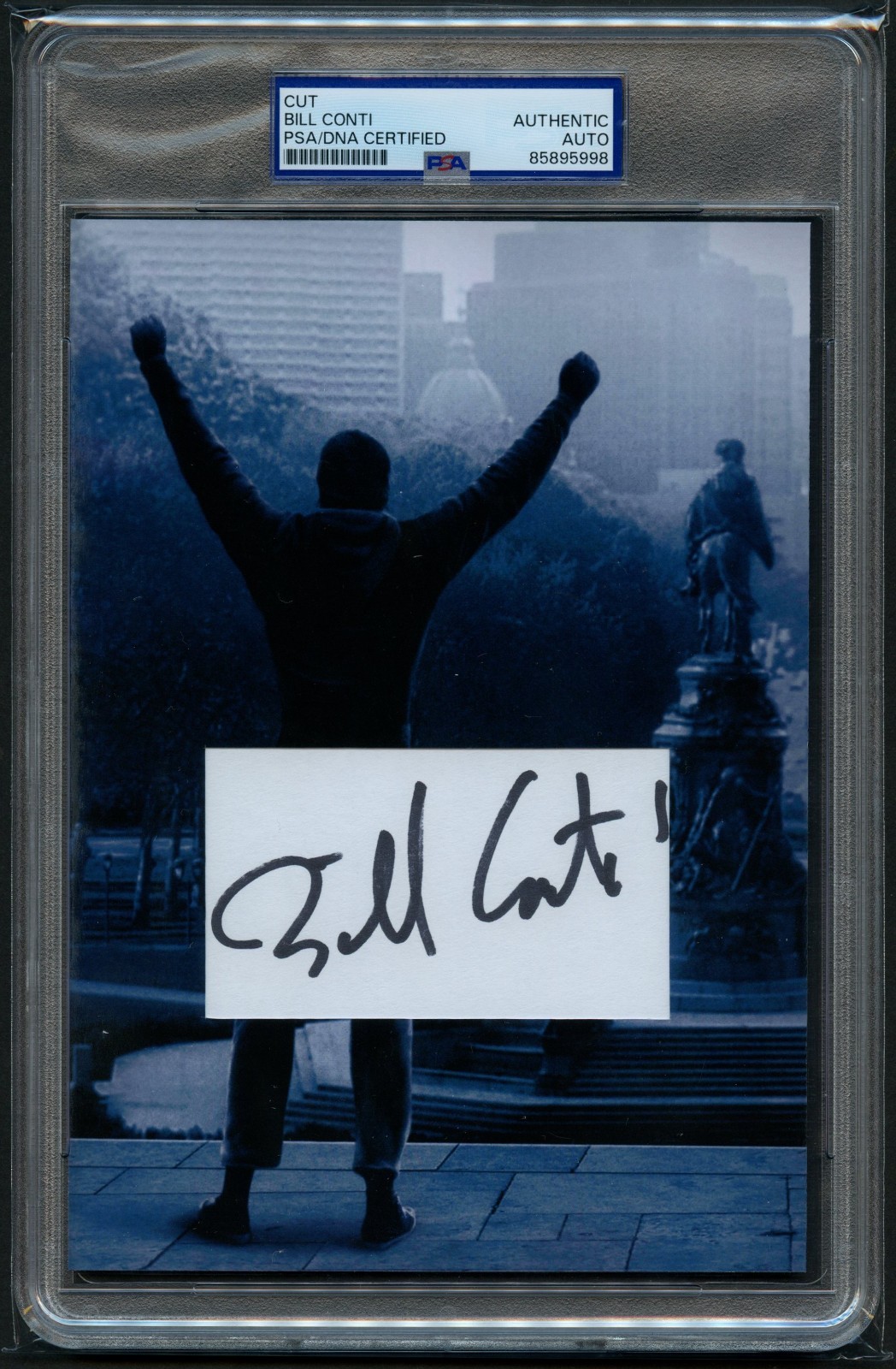 Bill Conti signed autograph 5.5x8 ROCKY Composer / Conductor Custom Cut PSA Slab Bill Conti signed autograph 5.5x8 ROCKY Composer / Conductor Custom Cut PSA Slab