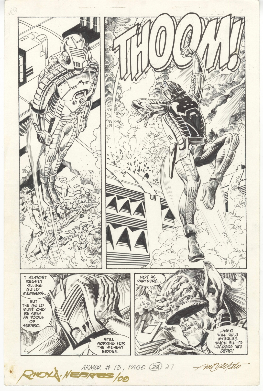 Armor #13 pg 27 Original Comic Art by Velluto and Nebres