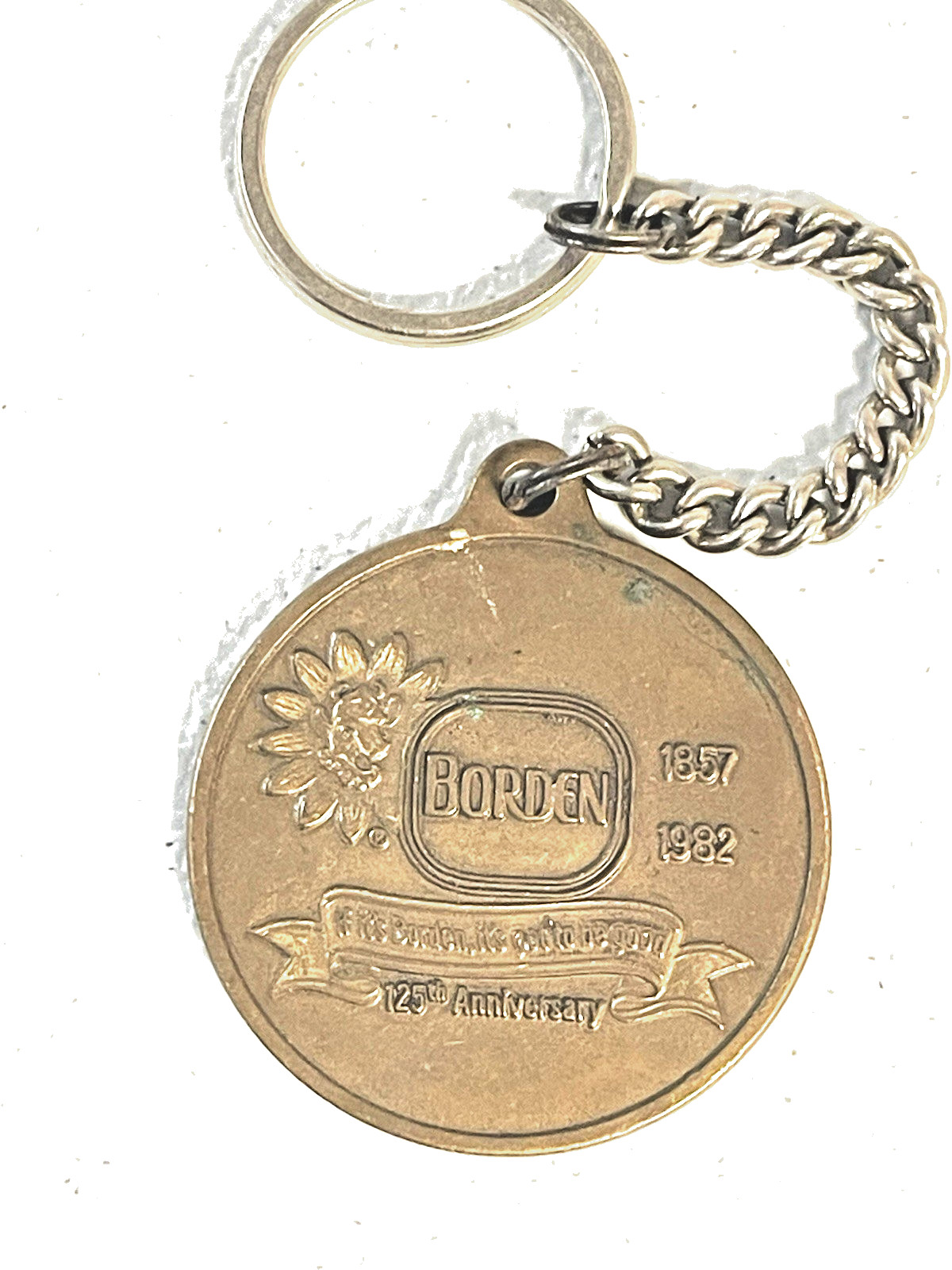 Vintage Borden Milk Dairy 125th Anniversary Elsie The Cow Keychain 1957 1982 Vintage Borden Milk Dairy 125th Anniversary Elsie The Cow Keychain 1957 1982