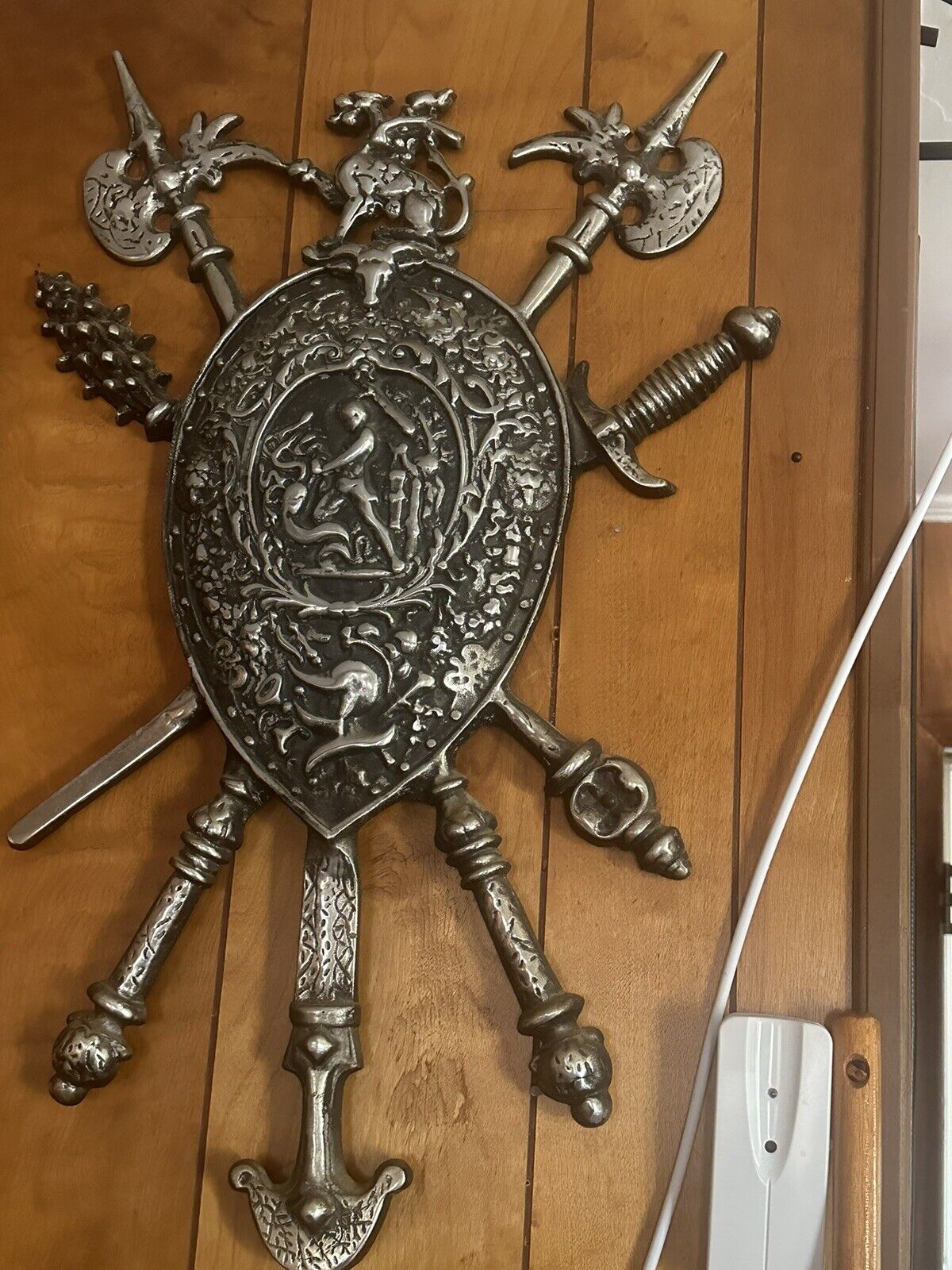 vintage wall plaque Metal Warrior