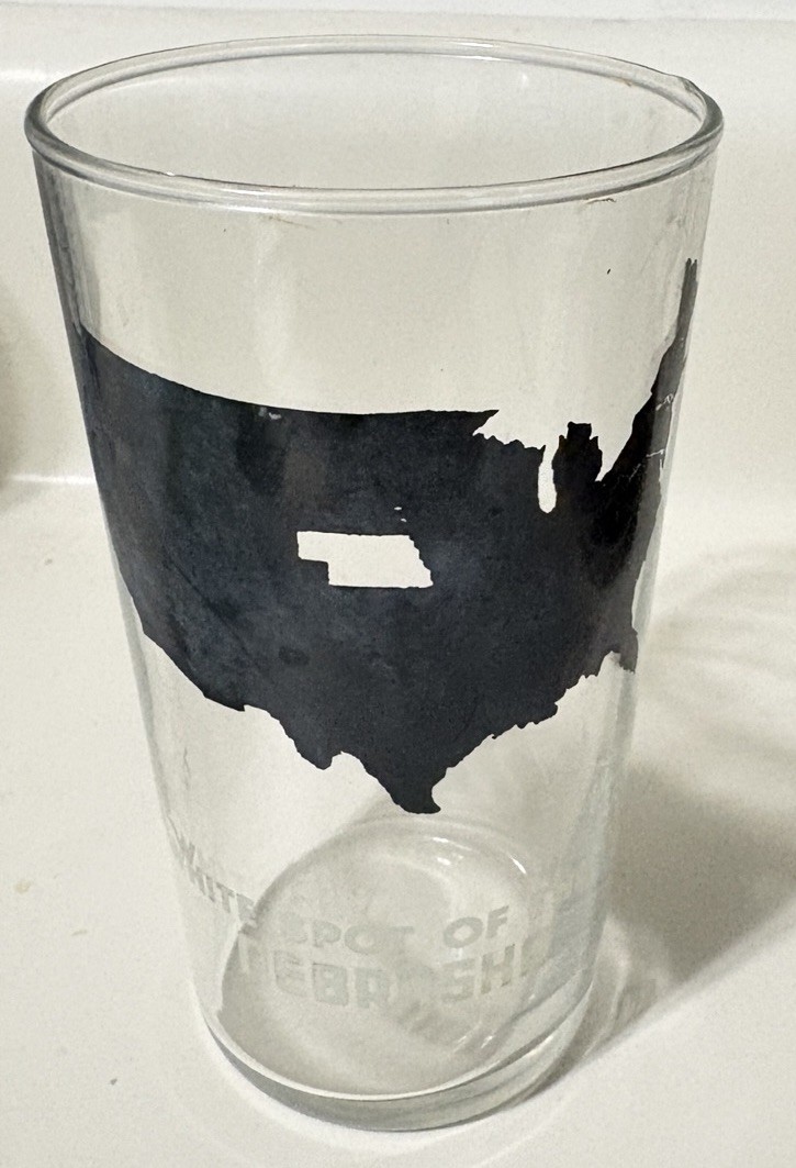 Vintage 1930s White Spot Of The Nation Nebraska State Map Glass Depression Era Vintage 1930s White Spot Of The Nation Nebraska State Map Glass Depression Era