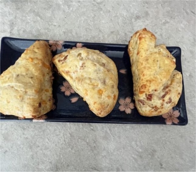Homemade Cheddar Bacon Scones * Made with Organic Ingredients