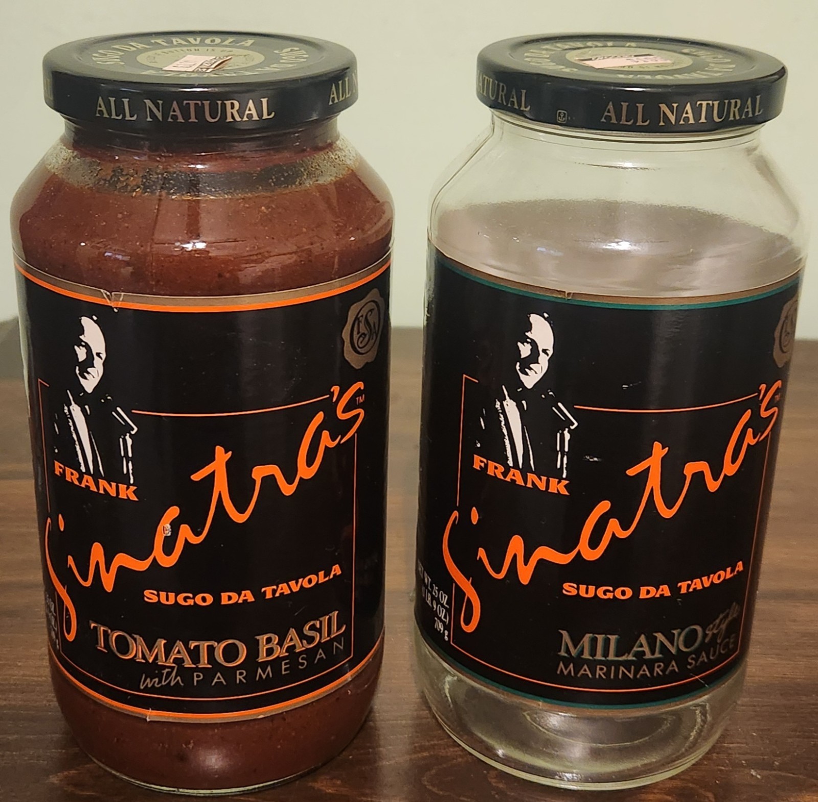 RARE 1990 Frank Sinatra\'s Marinara Sauce 25 Oz. UNOPENED JAR COLLECTIBLE