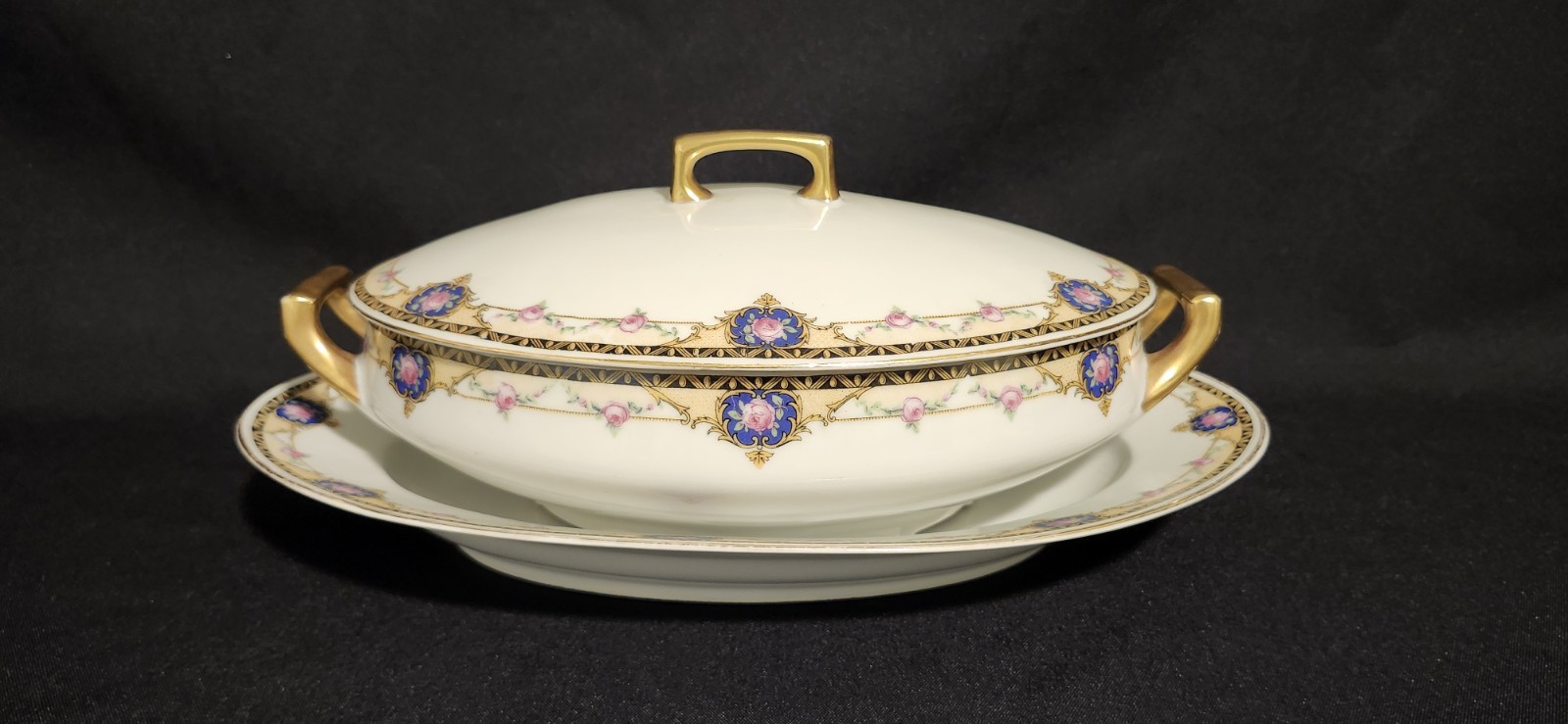 Antique P.A.L.T Czechoslovakia Covered Vegetable Tureen Underplate Pre-WW2 1920s