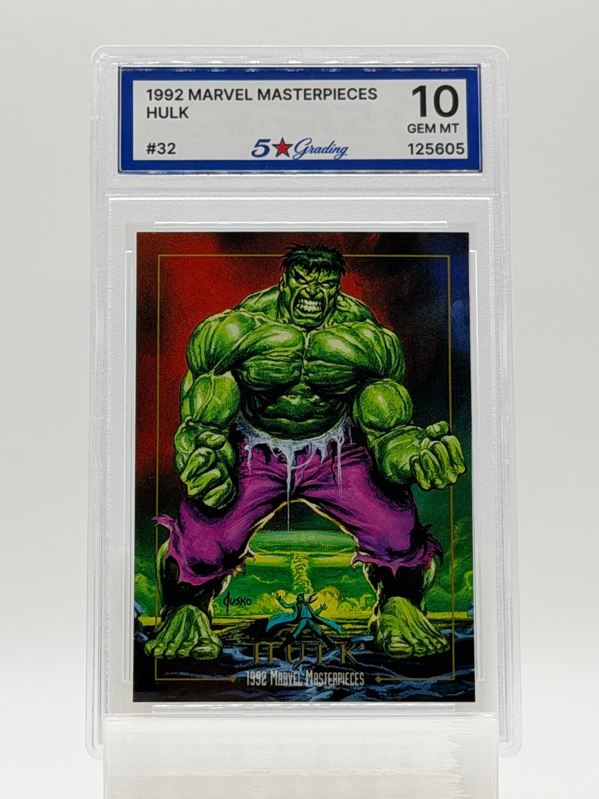 1992 Marvel Masterpieces HULK #32 Graded 5 Star Gem Mint 10 RARE SUPER LOW POP