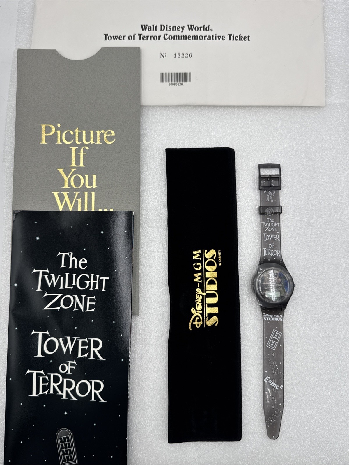 1994 Disney-MGM Studios Twilight Zone Tower of Terror Commemorative Watch Ticket 1994 Disney-MGM Studios Twilight Zone Tower of Terror Commemorative Watch Ticket