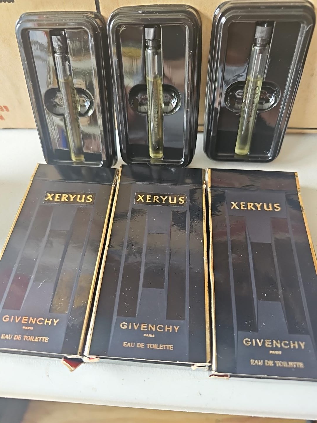 Vintage Givenchy Xeryus EDT Cologne Sample Vials Lot of 3 Boxed Rare
