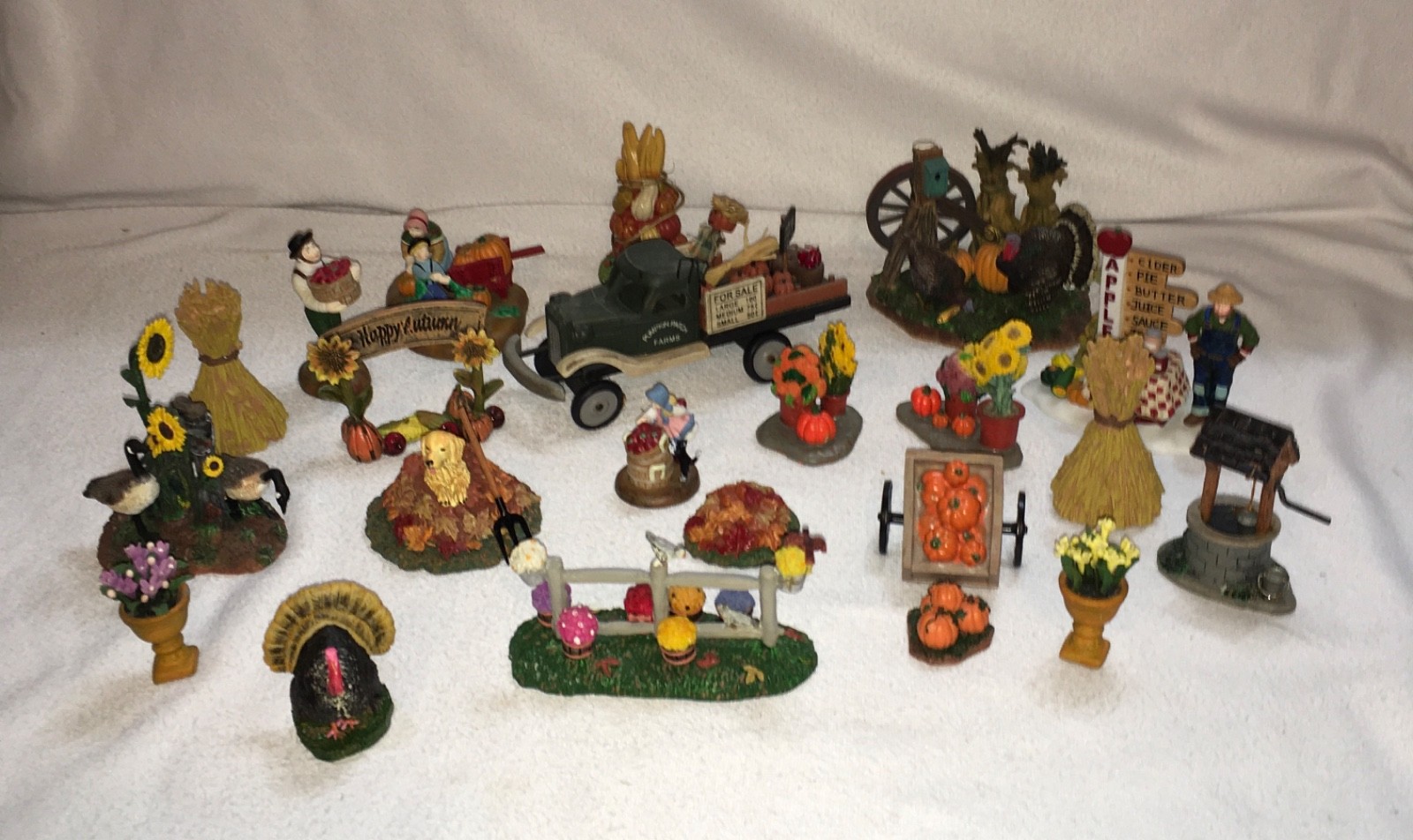 22 Piece Fall Village Set Include Popular Brands Like Lemex & Department 56