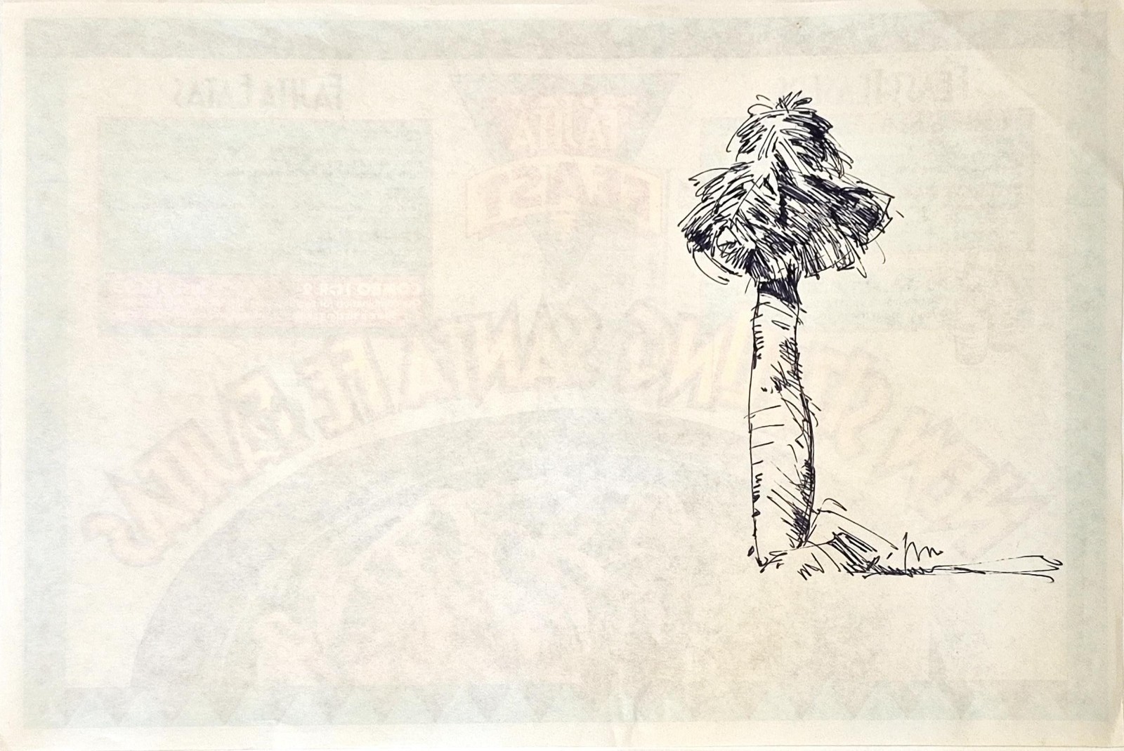 Jeffrey Catherine Jones Palm Palmetto Tree Original Fine Ink Art