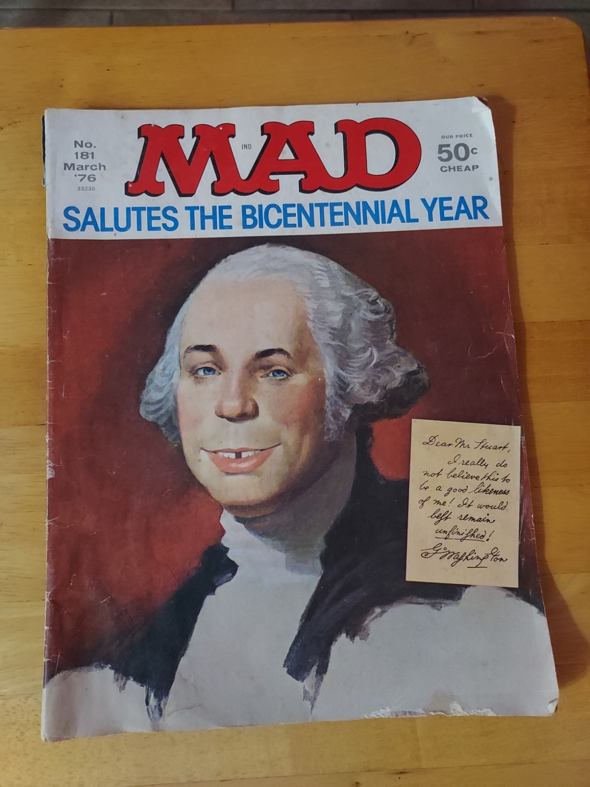 mad magazine #181 george washington bicentennial cover VG 3/4 Grade March 1976