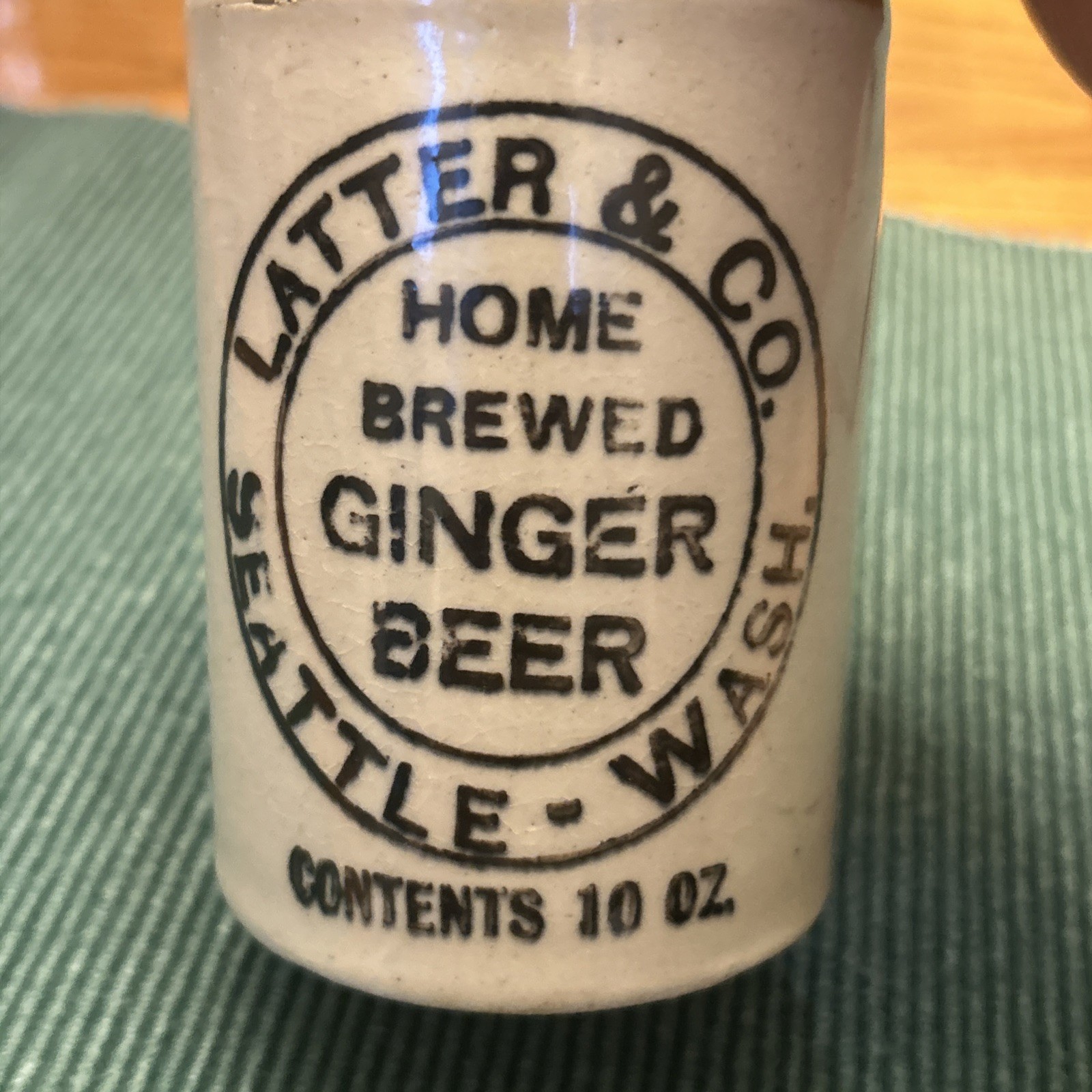 Vintage Stoneware Latter & Co Ginger Beer Bottle, Seattle WA beautiful Vintage Stoneware Latter & Co Ginger Beer Bottle, Seattle WA beautiful
