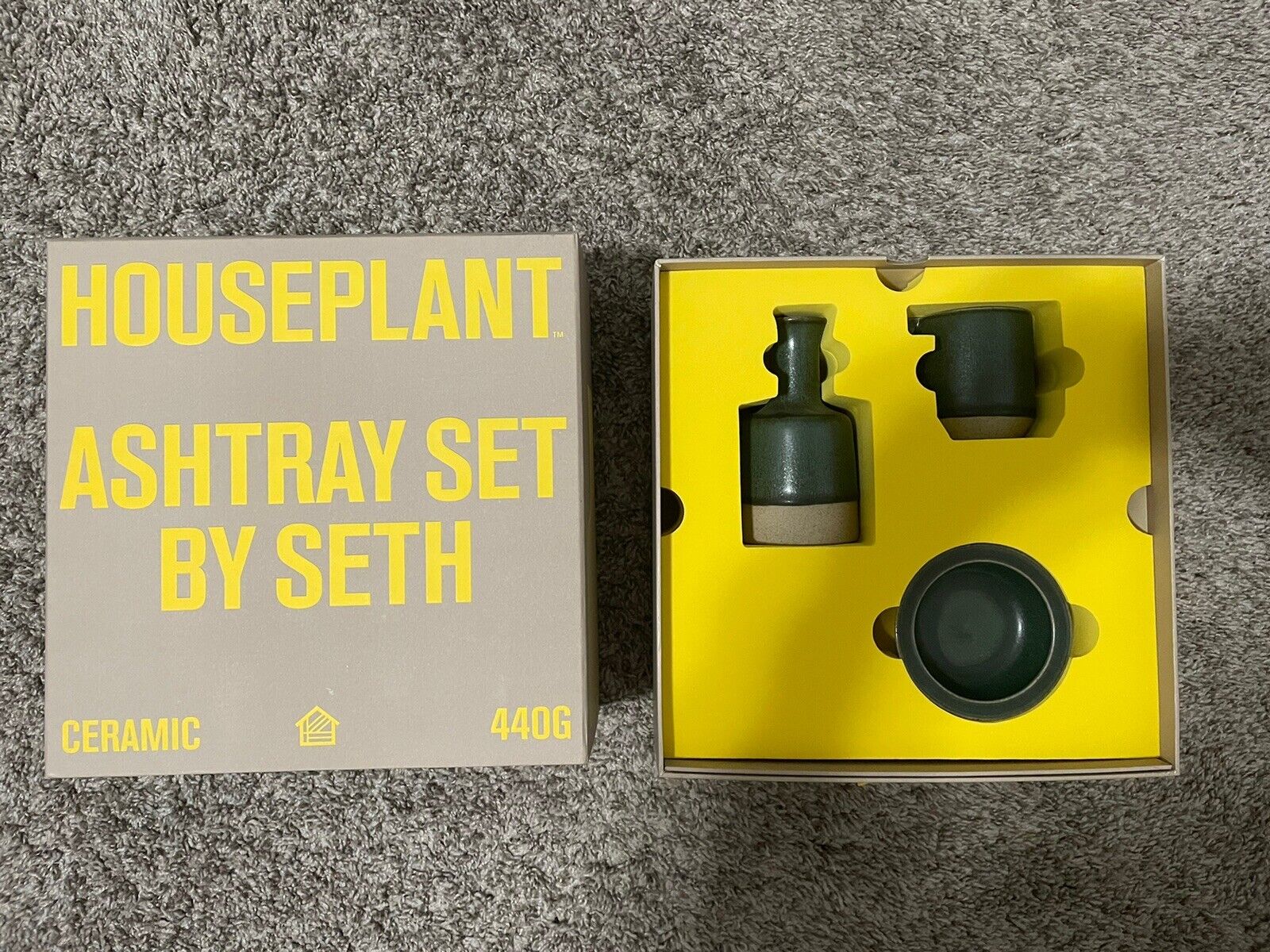 Houseplant Ashtray Set in Moss, Kitted - by Seth Rogen, Ceramic, 440G 2021