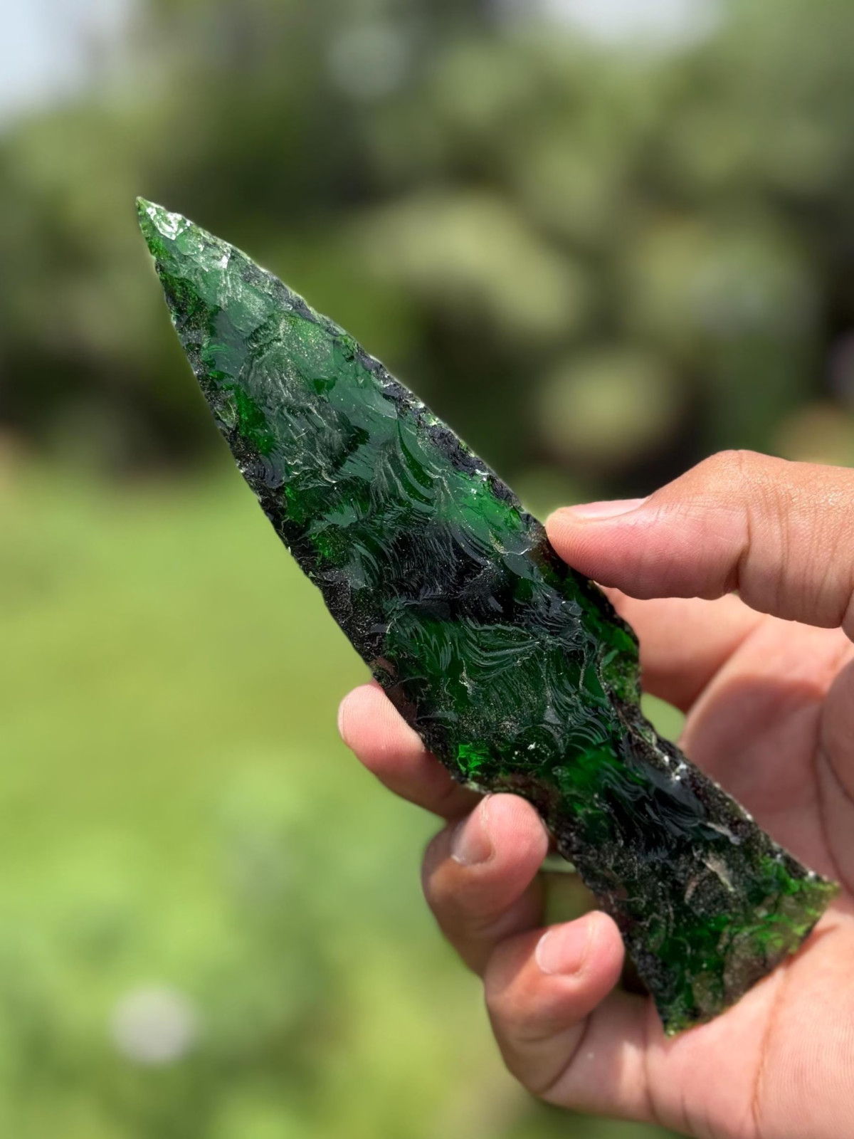 Green Obsidian Glass Knife Handmade Crystal Blade Size 4″–6″ Decorative Green Obsidian Glass Knife Handmade Crystal Blade Size 4″–6″ Decorative